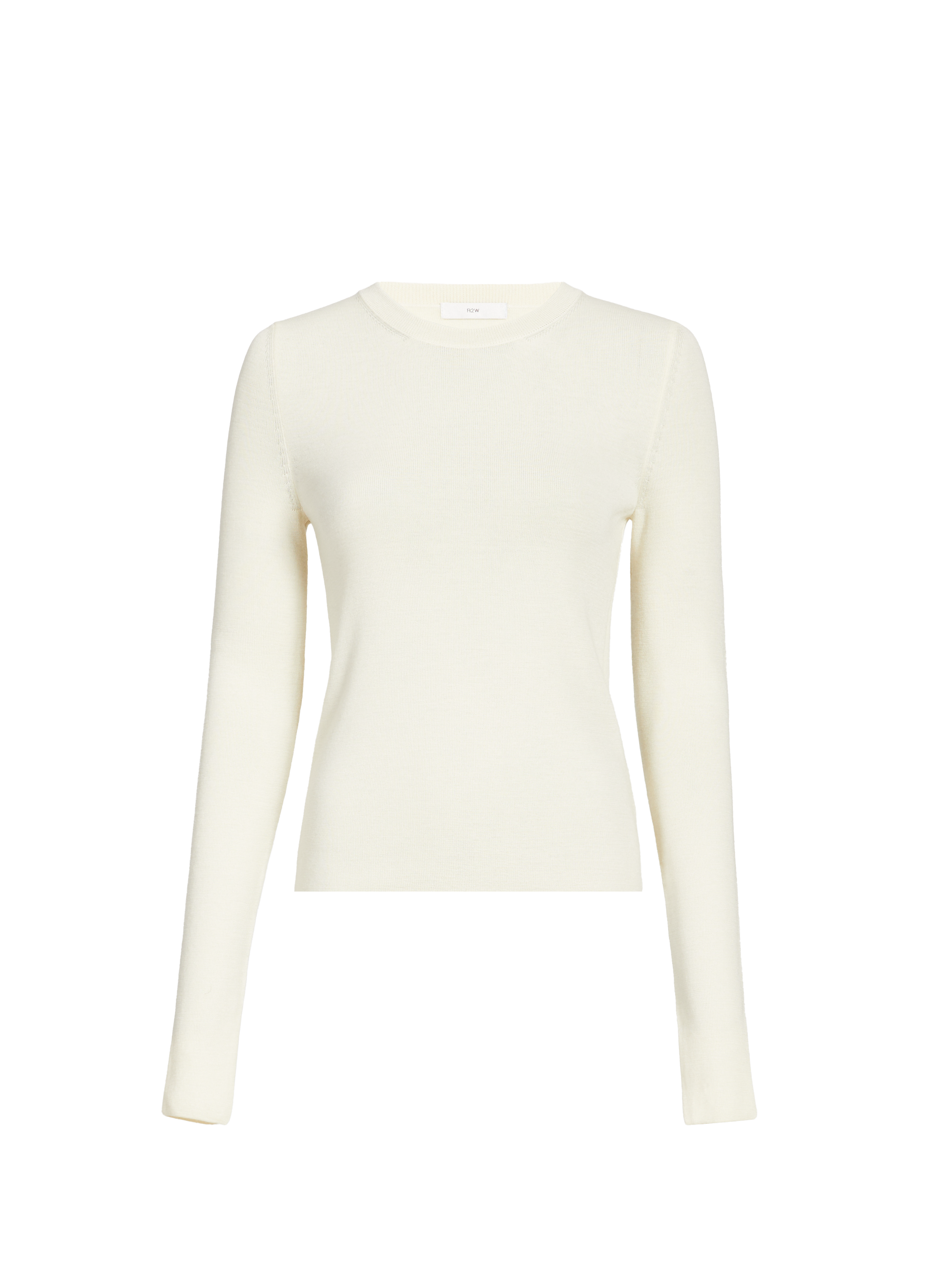 R2W Round-neck wool and cashmere jumper Beige