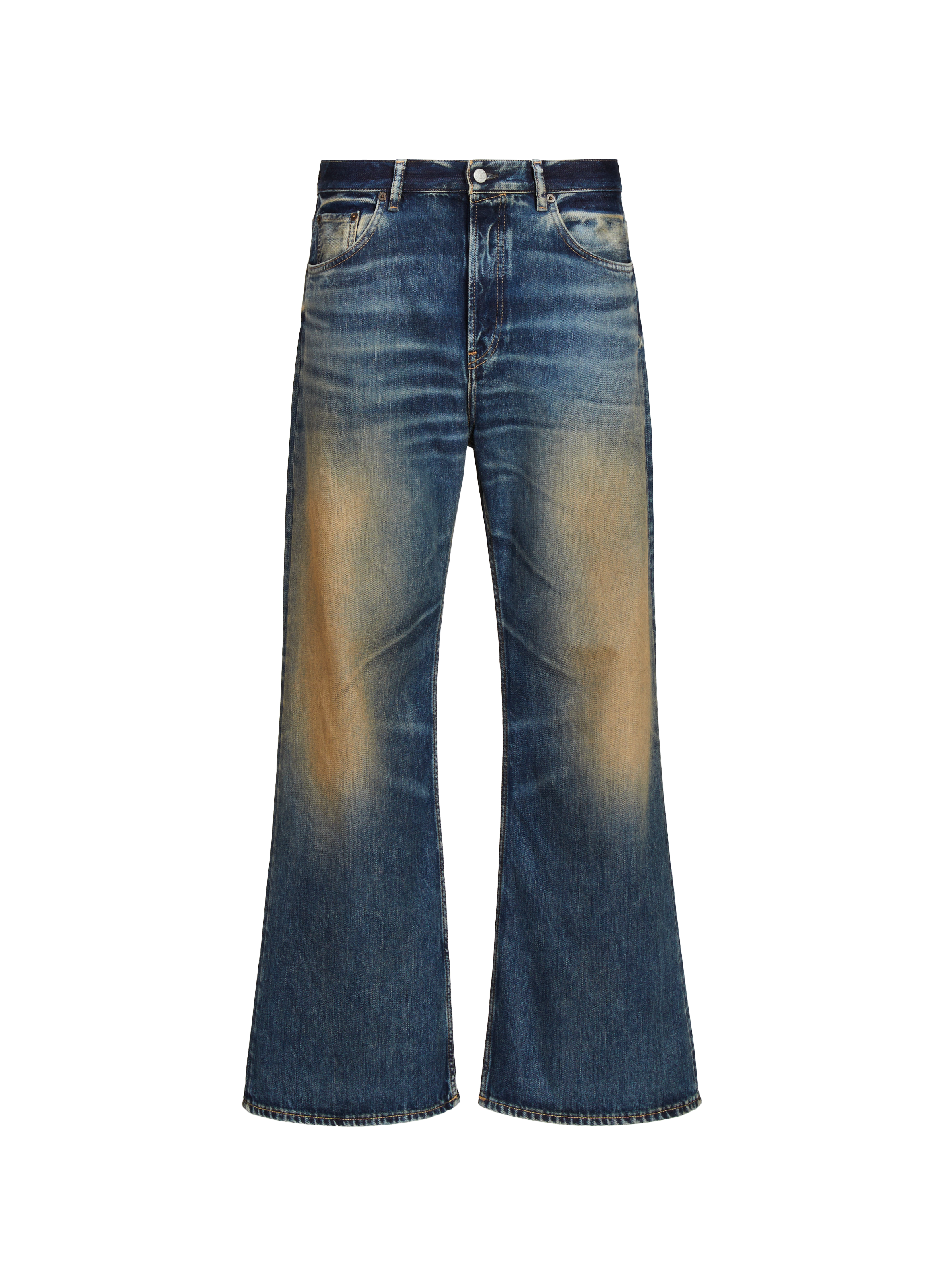 ACNE STUDIOS Jean droit délavé en coton Bleu