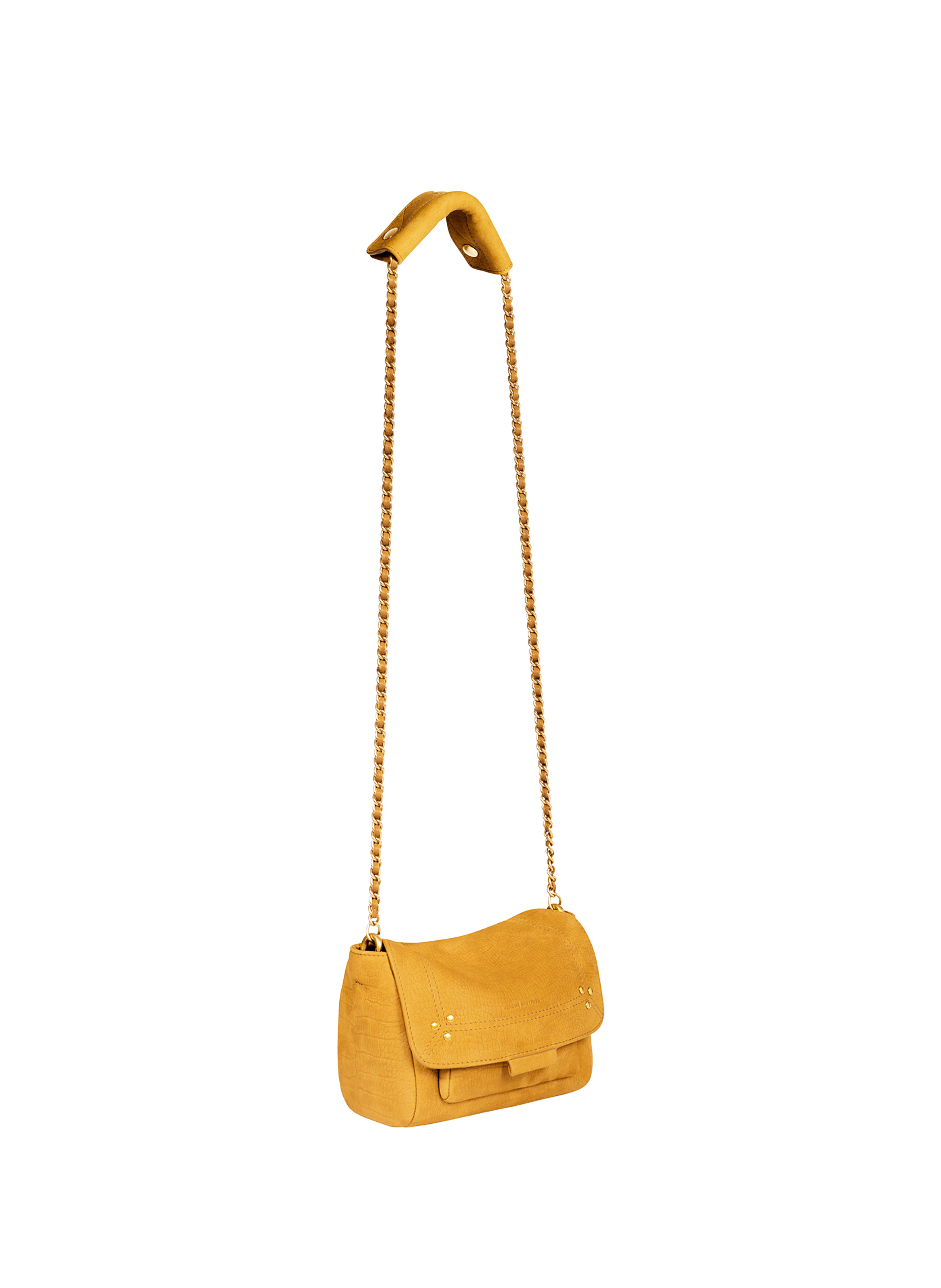 Sac bandoulière Lulu S en cuir de veau JÉRÔME DREYFUSS Jaune