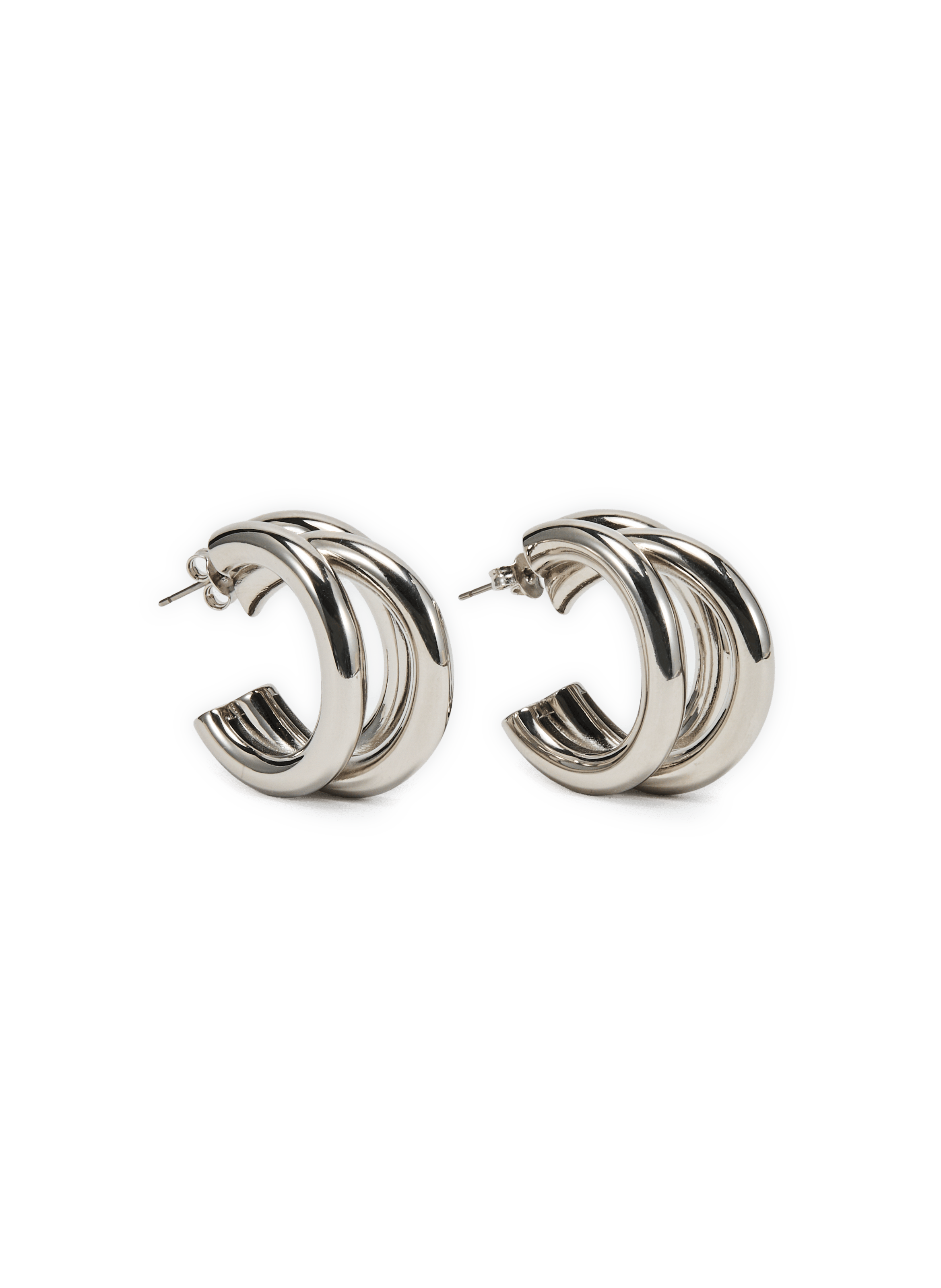 Set of two pairs of brass earrings RABANNE Silver