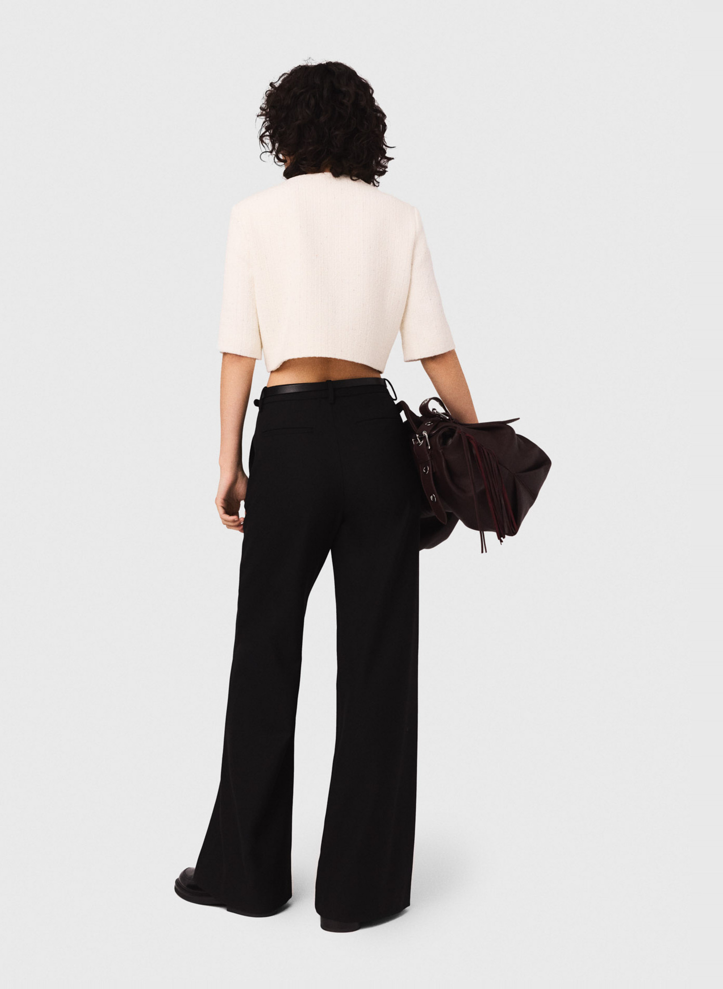 Veste droite en coton mélangé MAJE Beige