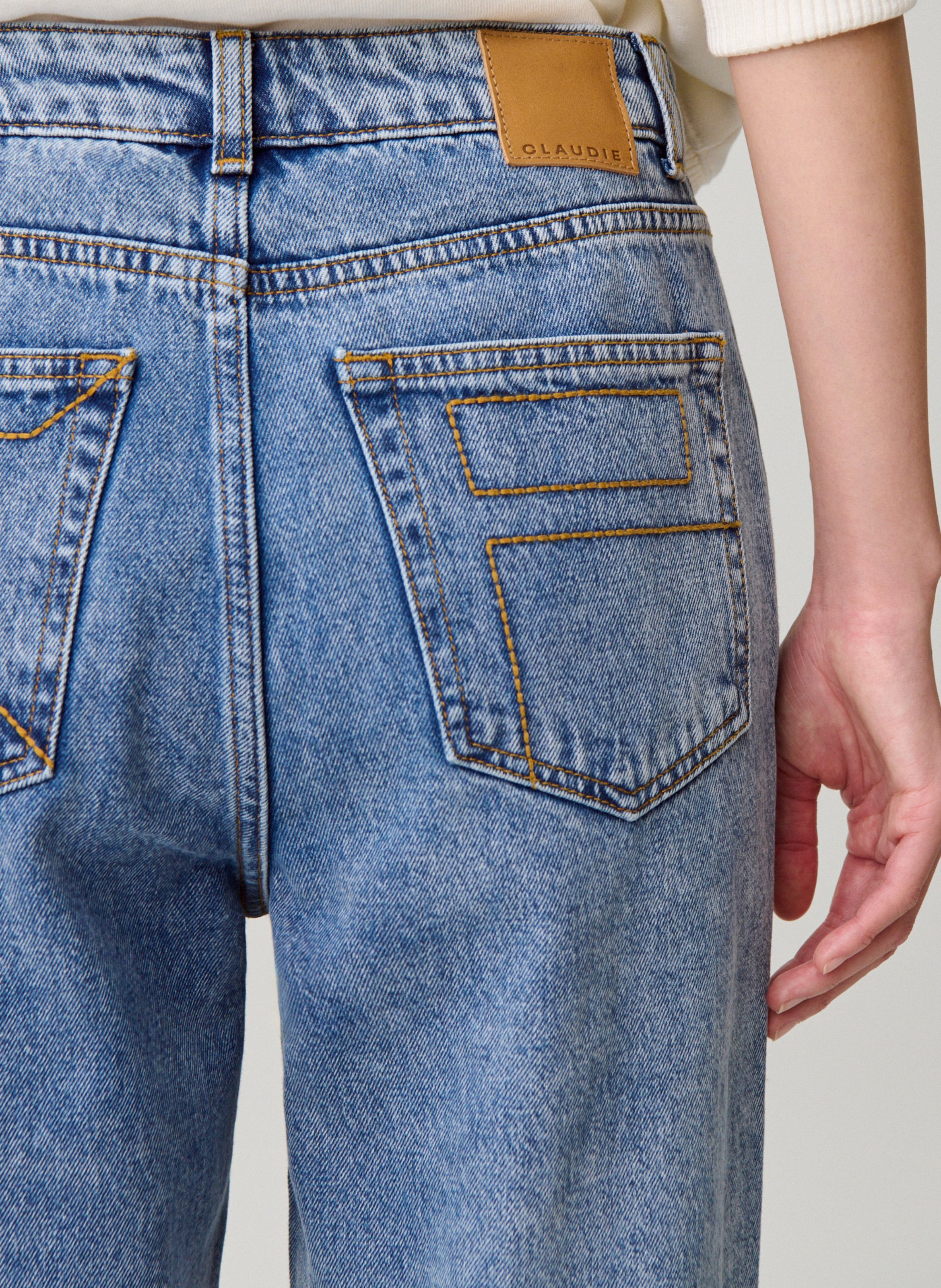 Jean droit en coton CLAUDIE PIERLOT Bleu