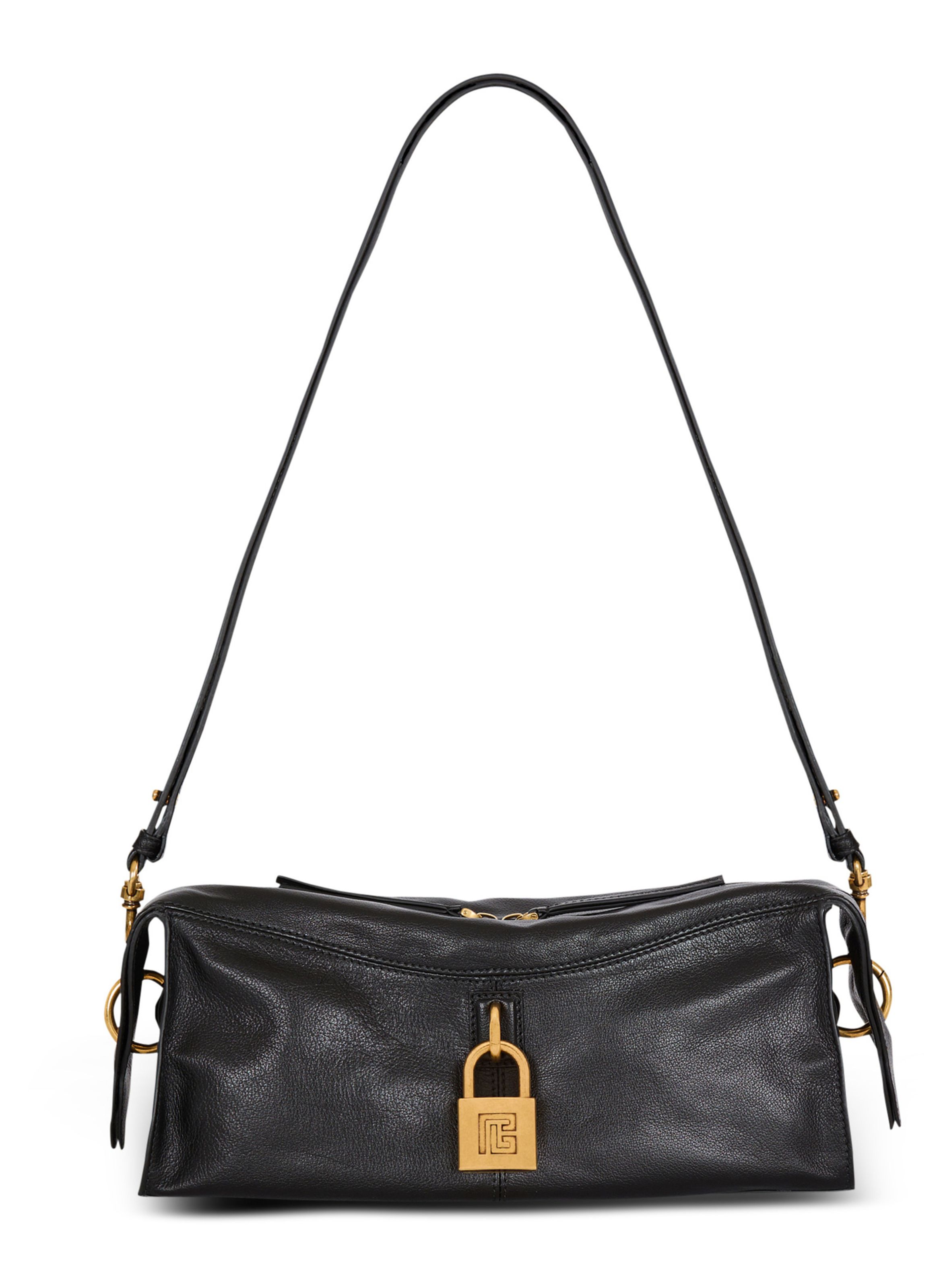 Sac bandoulière pulse en cuir de veau BALMAIN Noir