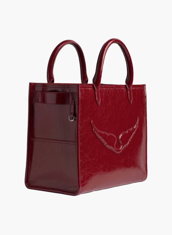 Angel Rouhe Sac porté main en cuir froissé angel Rouge Zadig&Voltaire - Femme ...