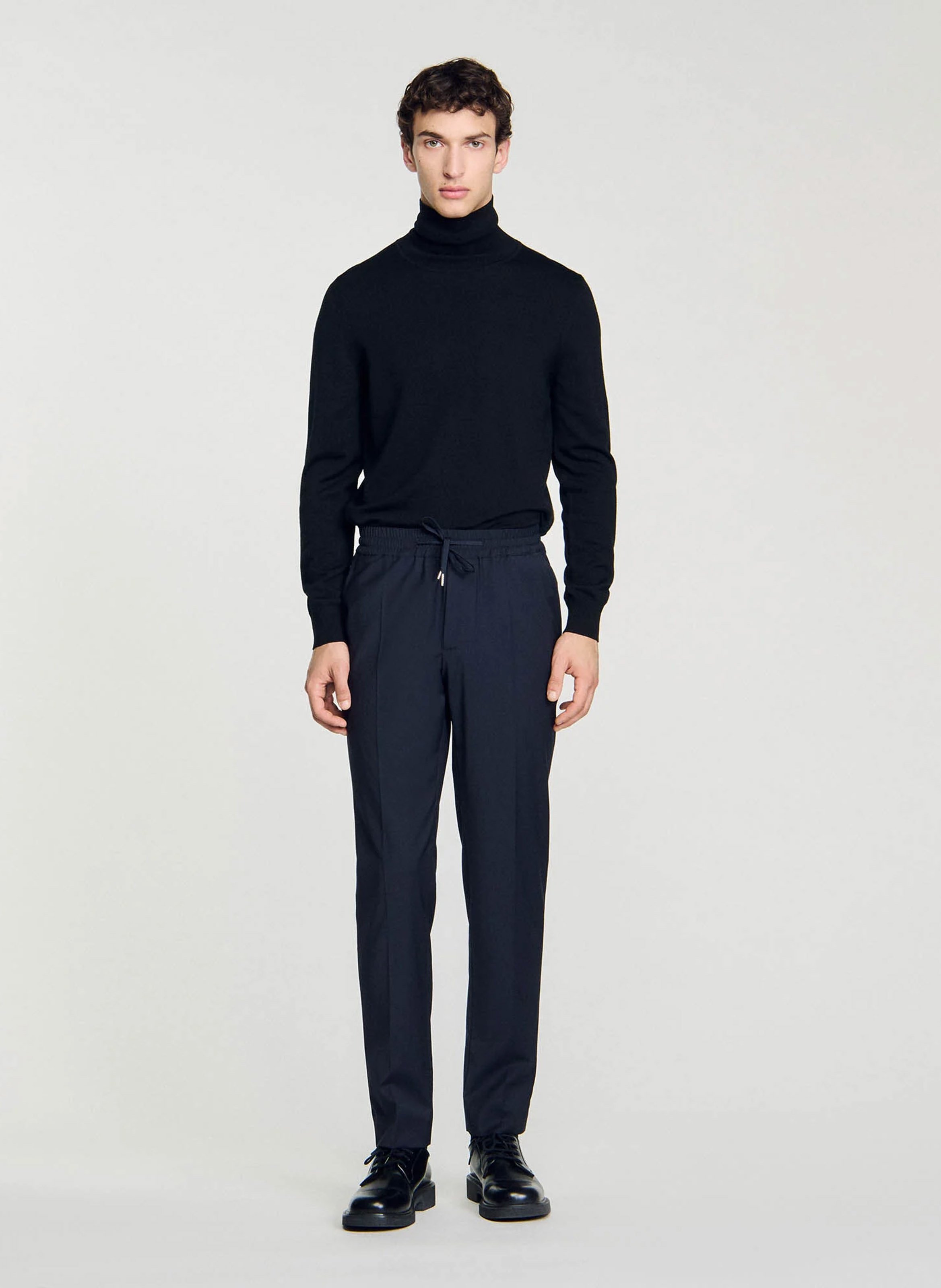 Pantalon droit élastiqué SANDRO Bleu