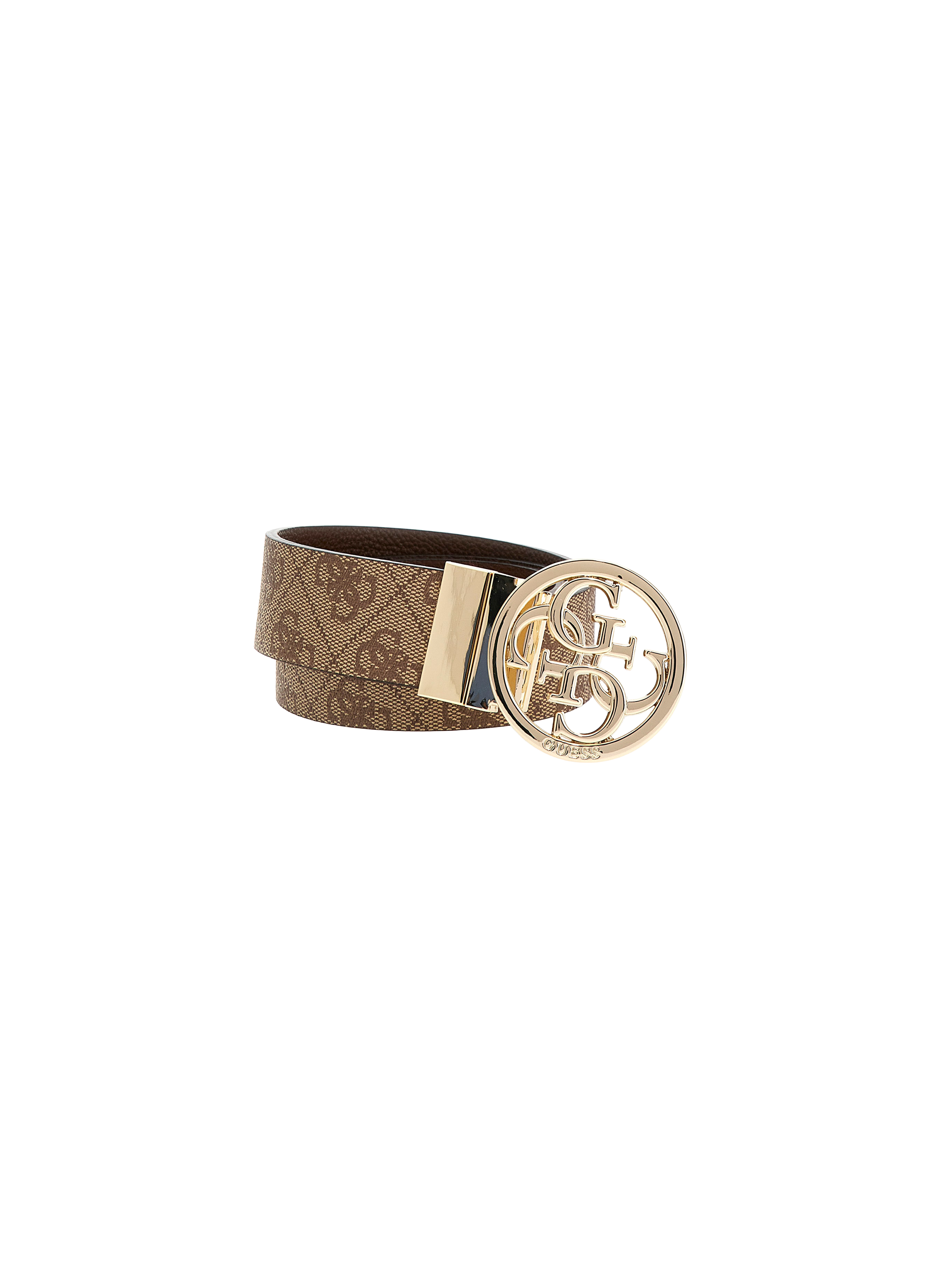 Ceinture imprimée effet cuir avec boucle logo GUESS Marron