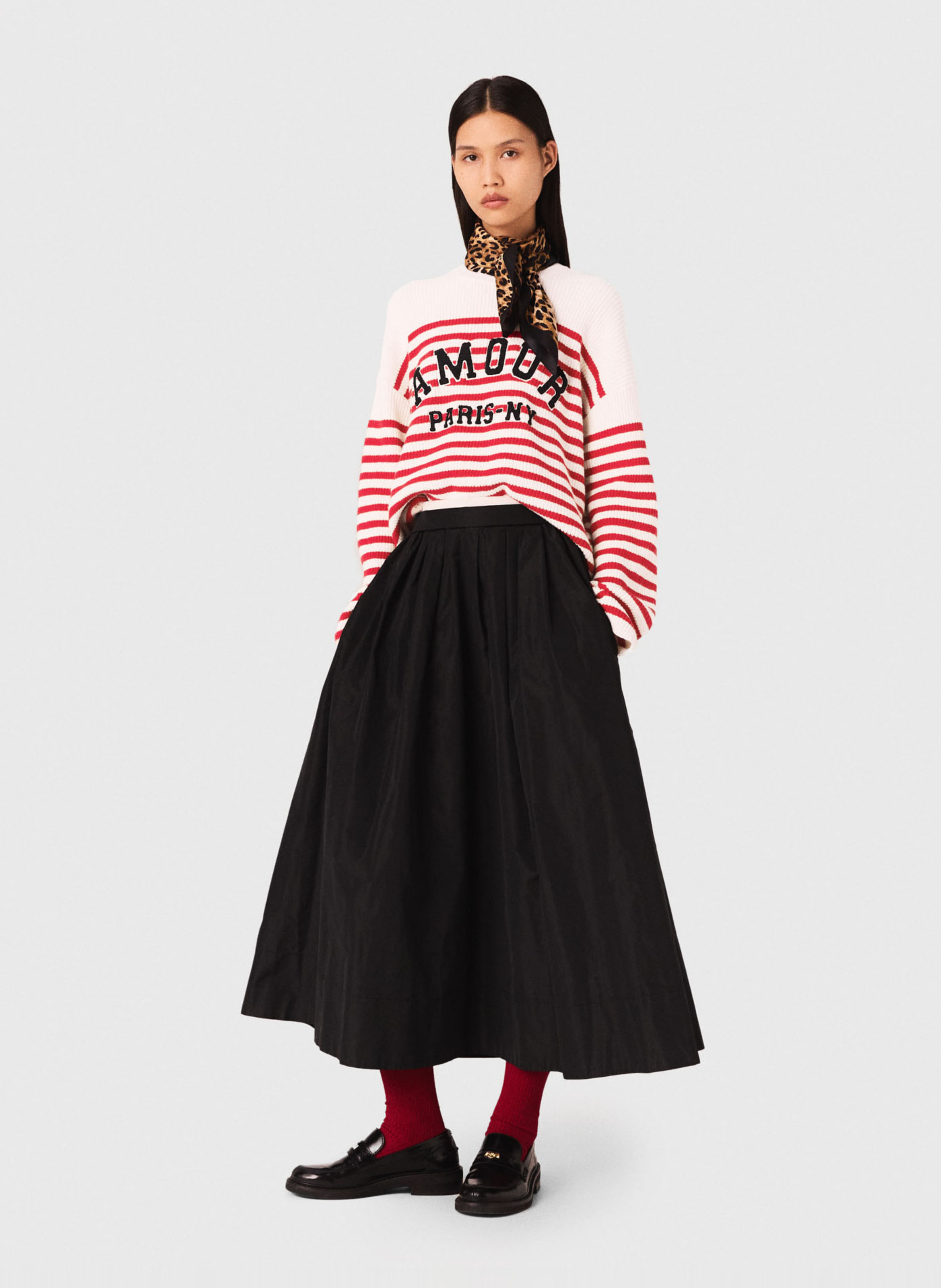Jupe longue évasée MAJE Noir