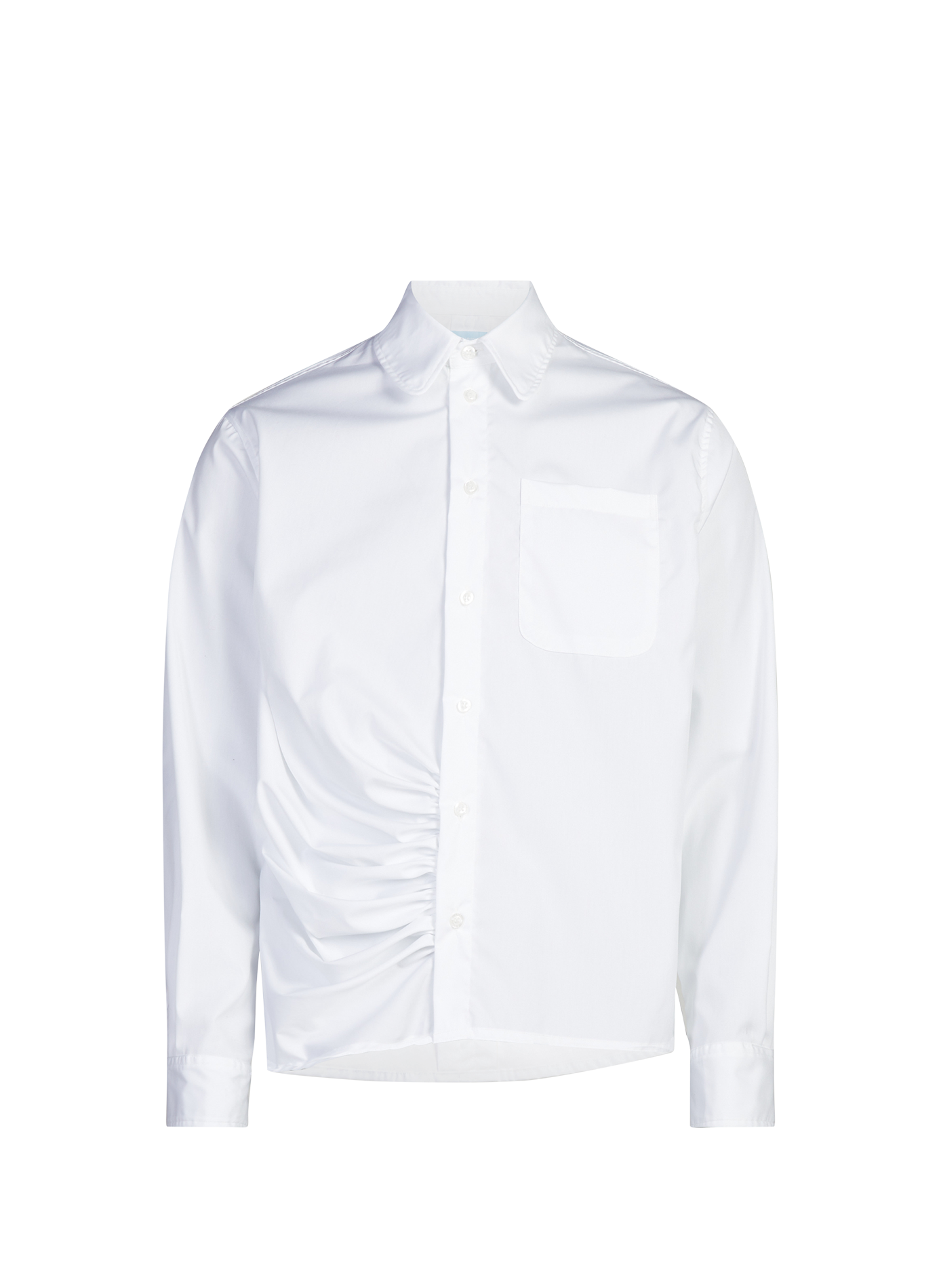 Asymmetric cotton shirt 3 PARADIS White
