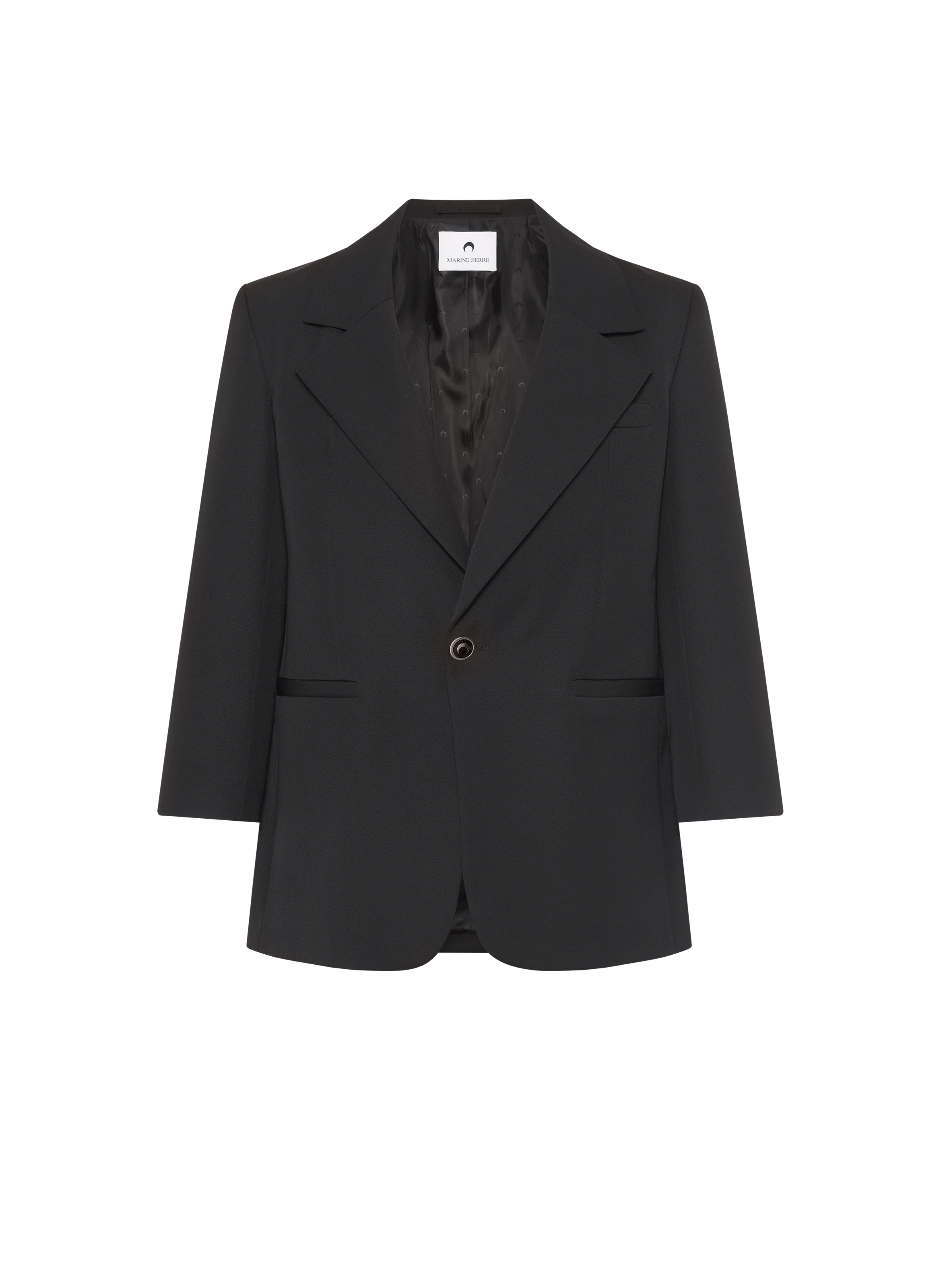 Blazer boxy en sergé de laine vierge unisexe MARINE SERRE Noir
