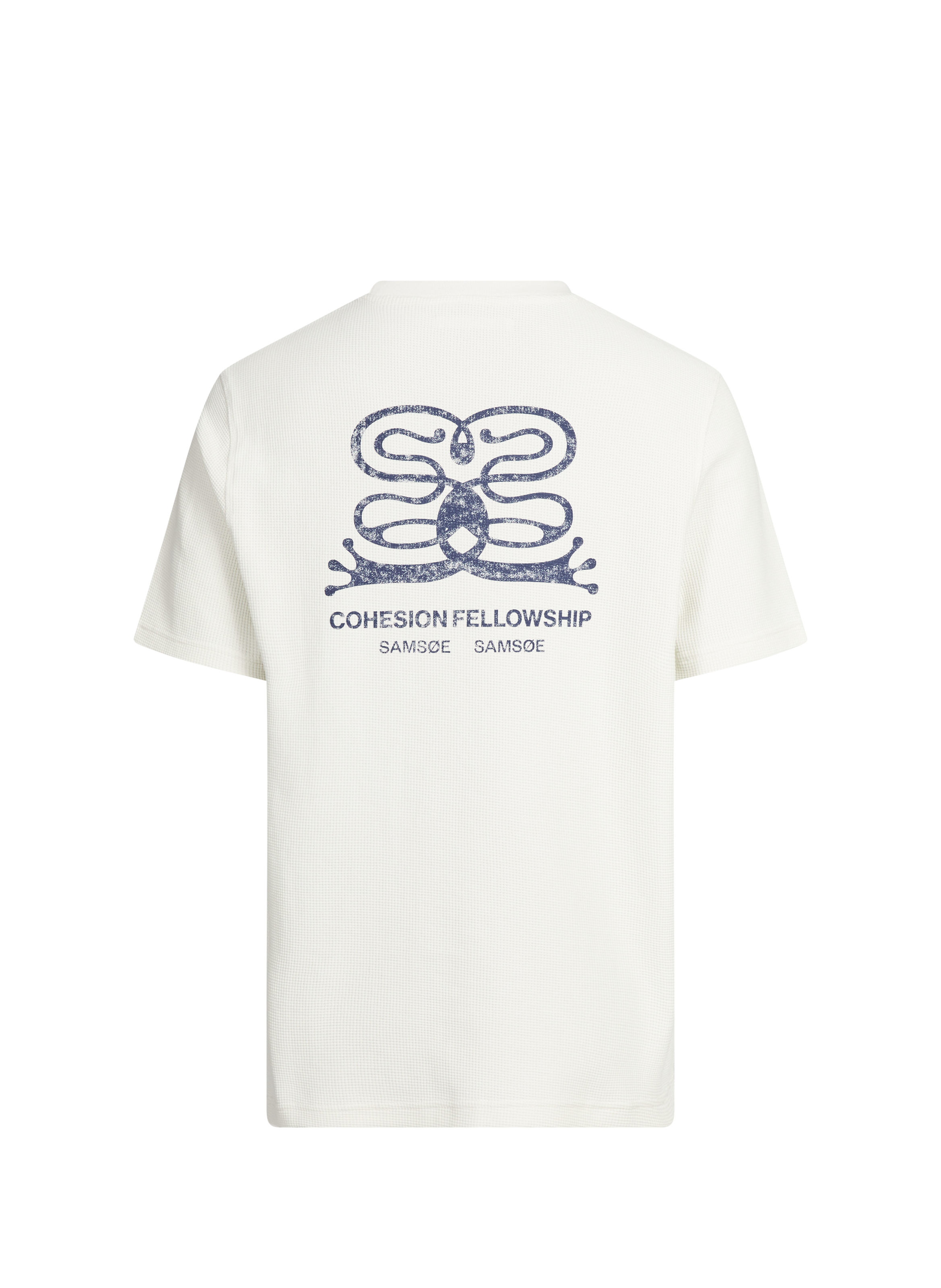 Printed T-shirt in blended organic piqué cotton SAMSOE SAMSOE Beige