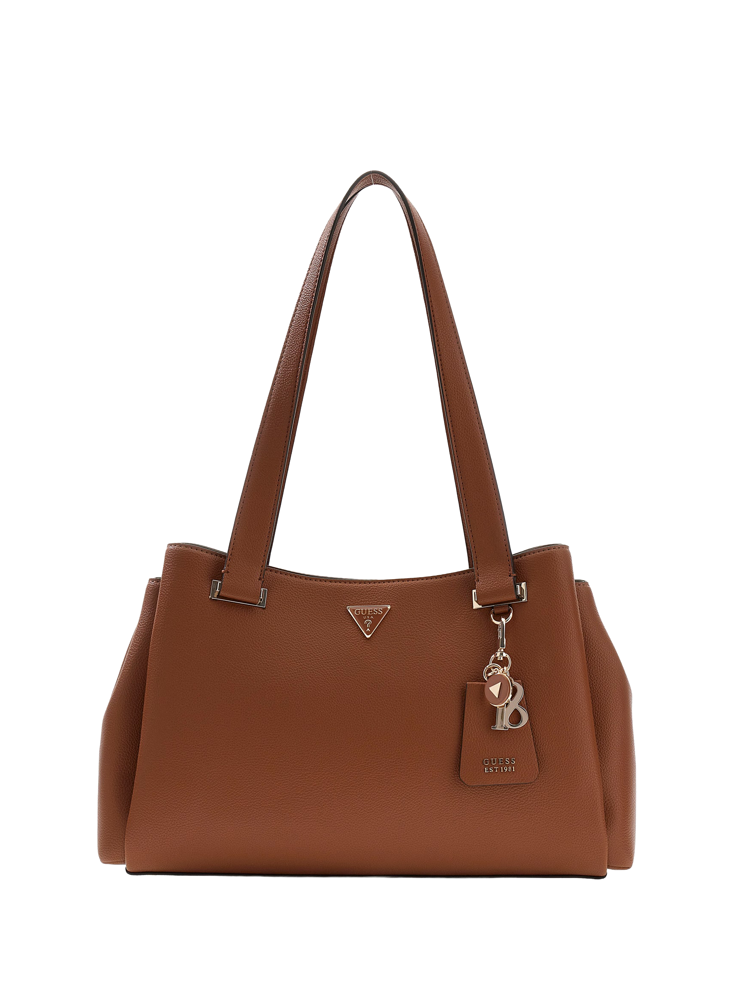 Sac porté épaule avec charms effet cuir GUESS Marron