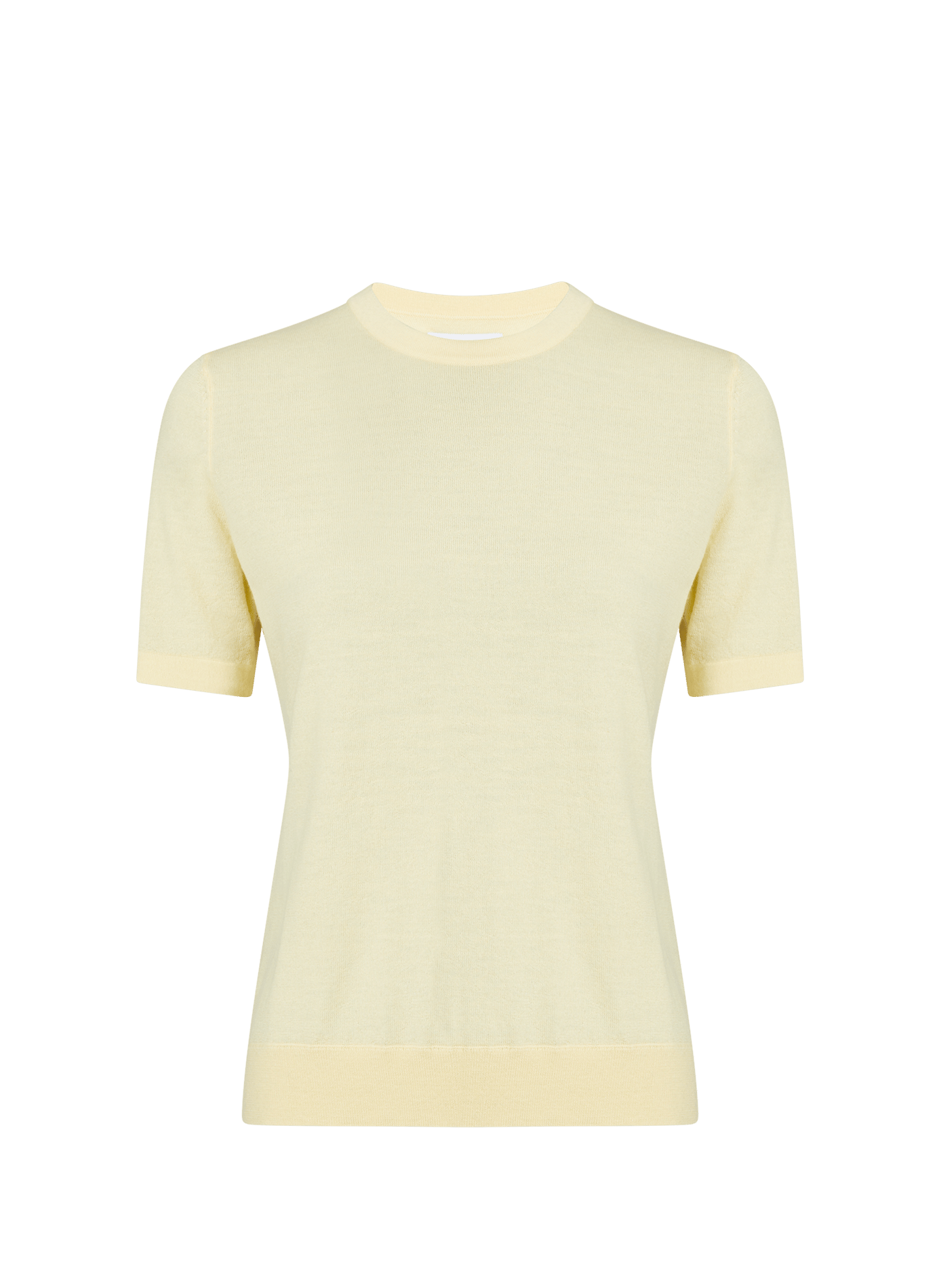 Pull col rond en laine mérinos AU PRINTEMPS PARIS Jaune