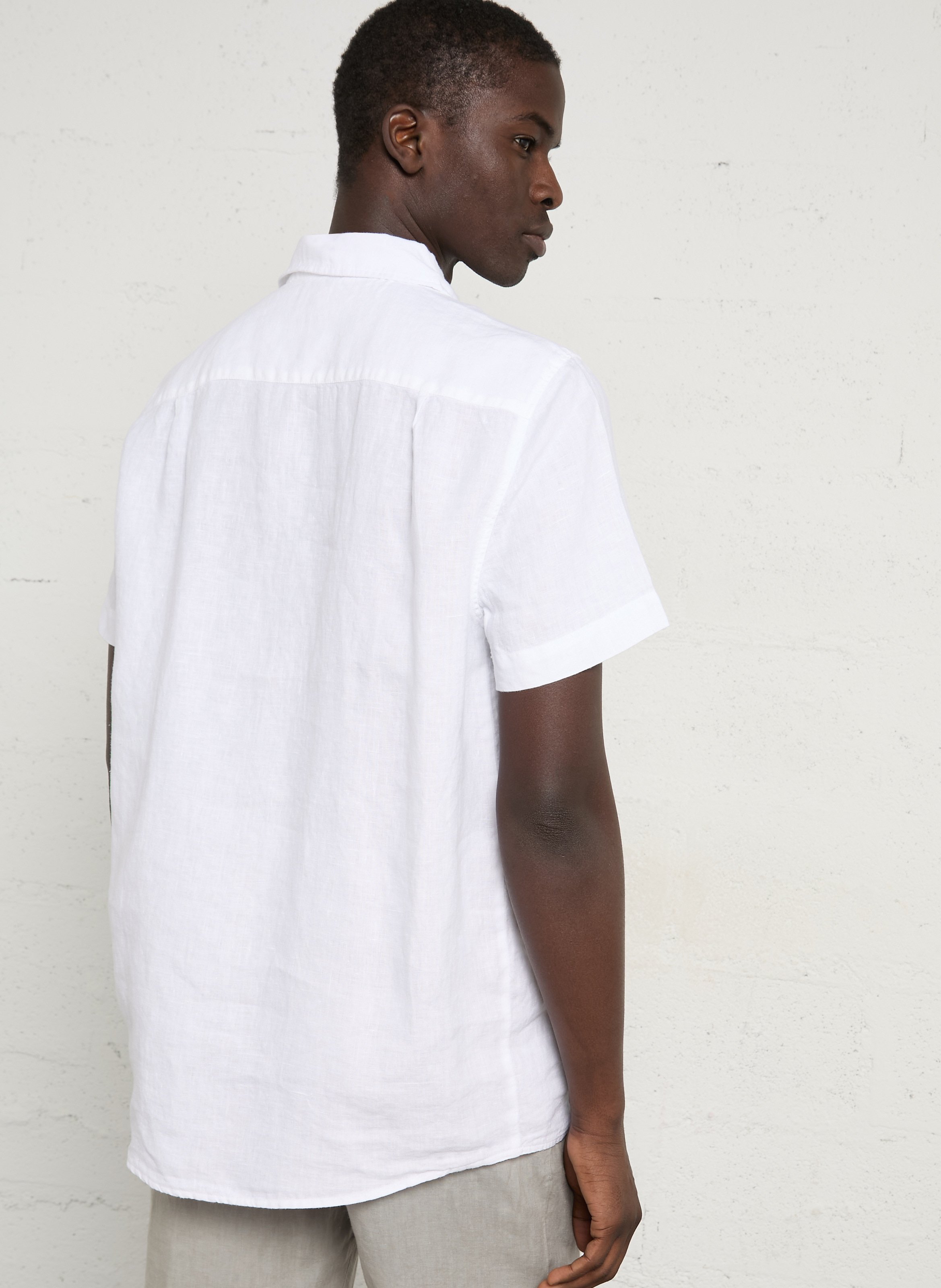 Chemise coupe confort col classique en lin ARMOR-LUX Blanc