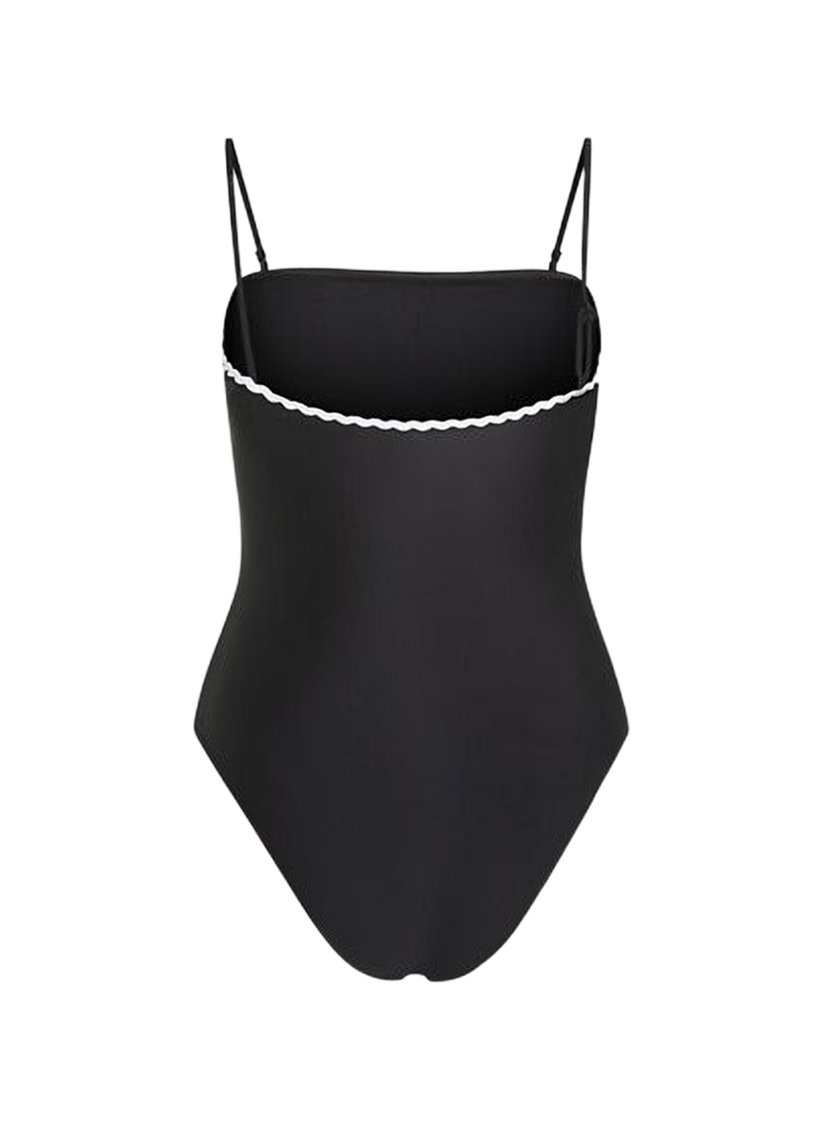 Maillot de bain 1 pièce festonnée KARL LAGERFELD Noir