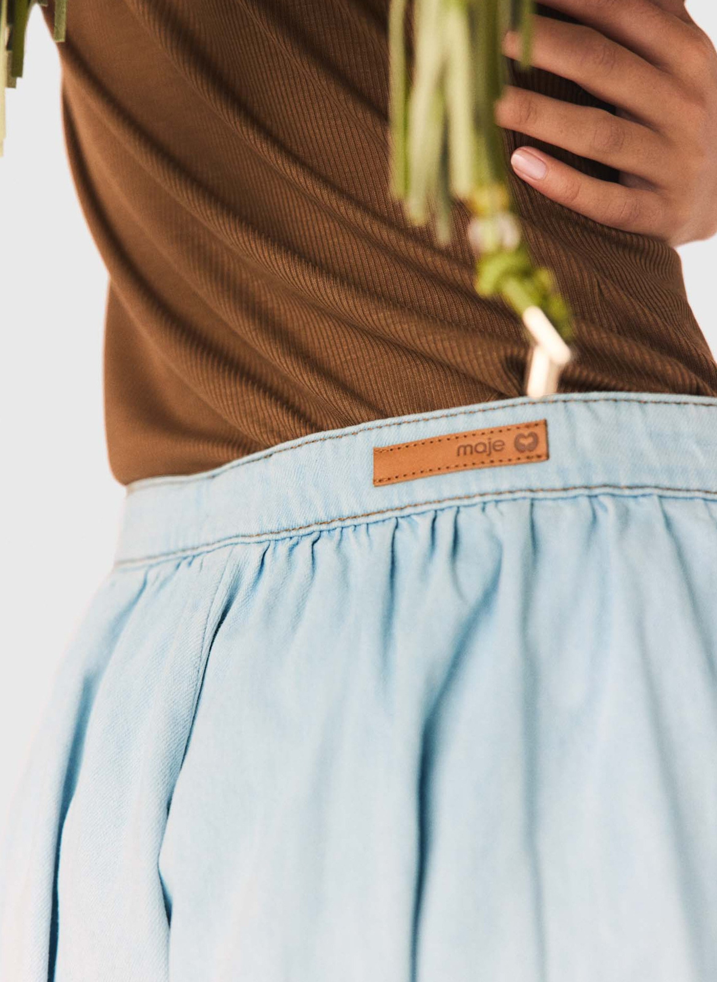 Short bouffant en coton MAJE Bleu