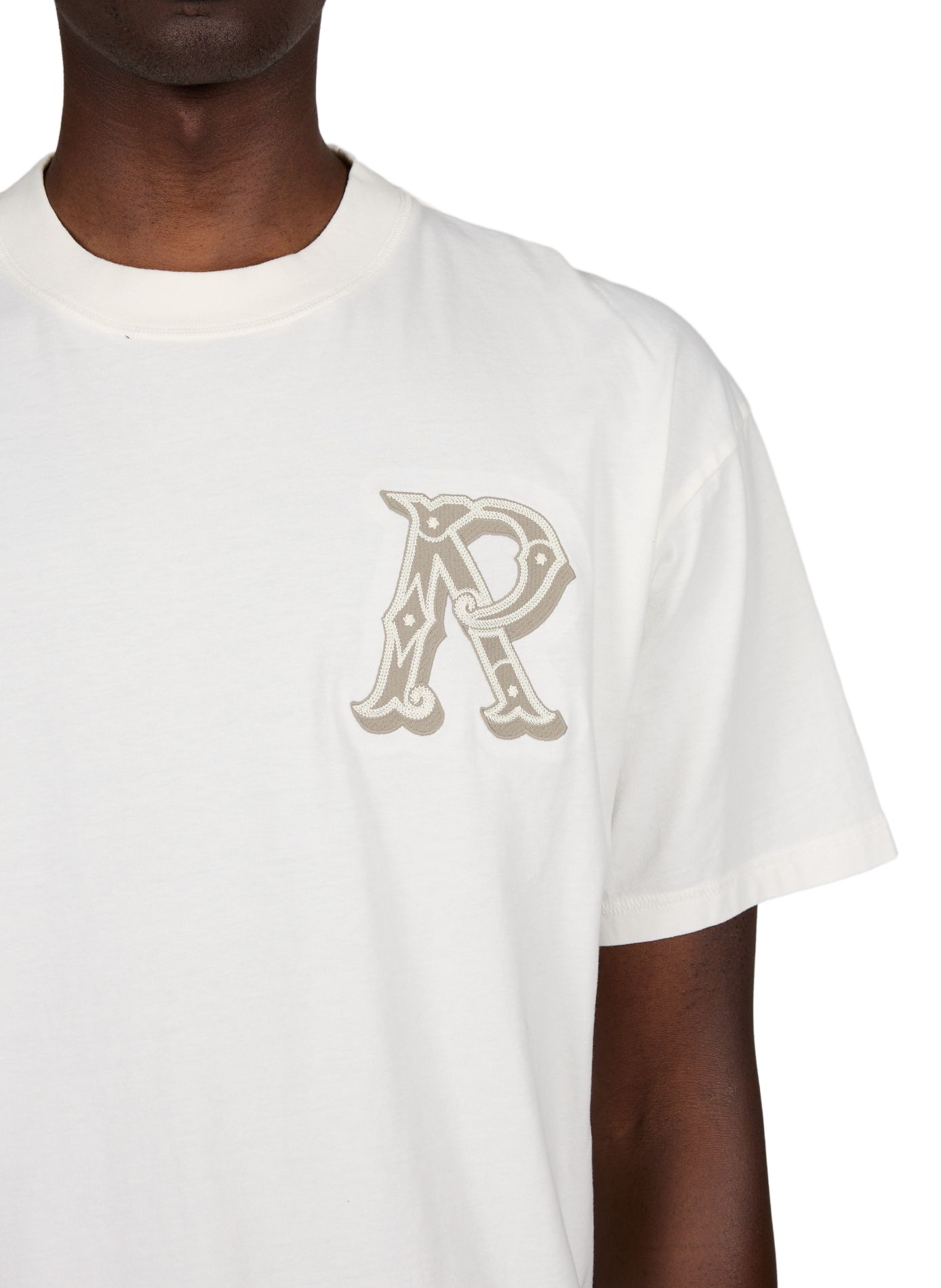 T-shirt brodé en coton REPRESENT Blanc