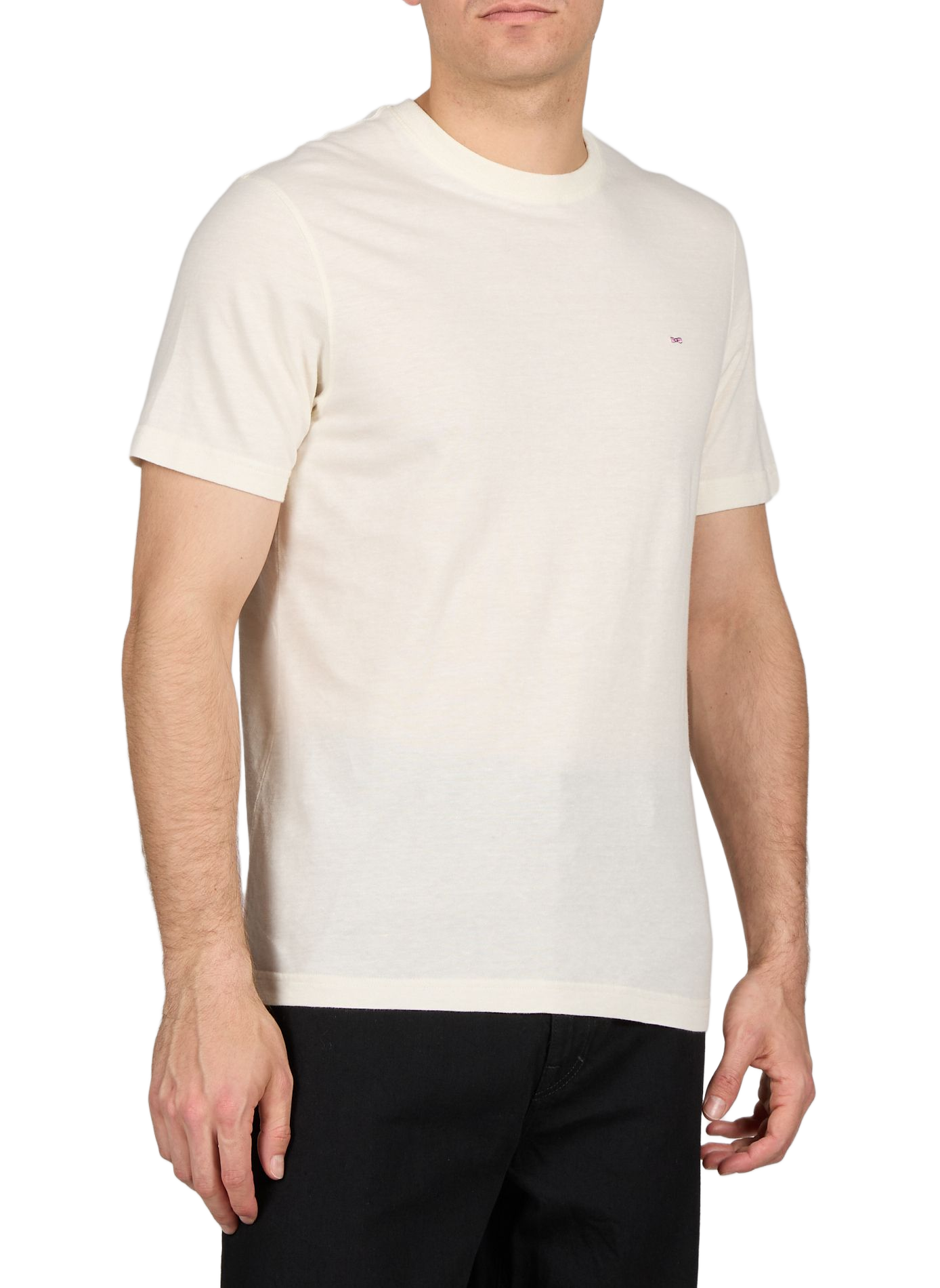 T-shirt à col rond en coton et lin EDEN PARK Beige