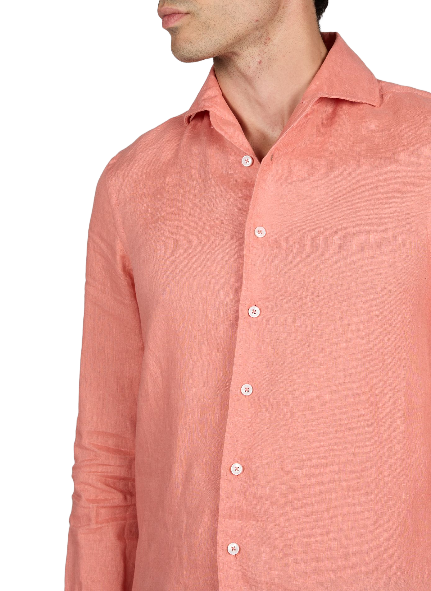 Chemise droite en lin AURELIEN Orange