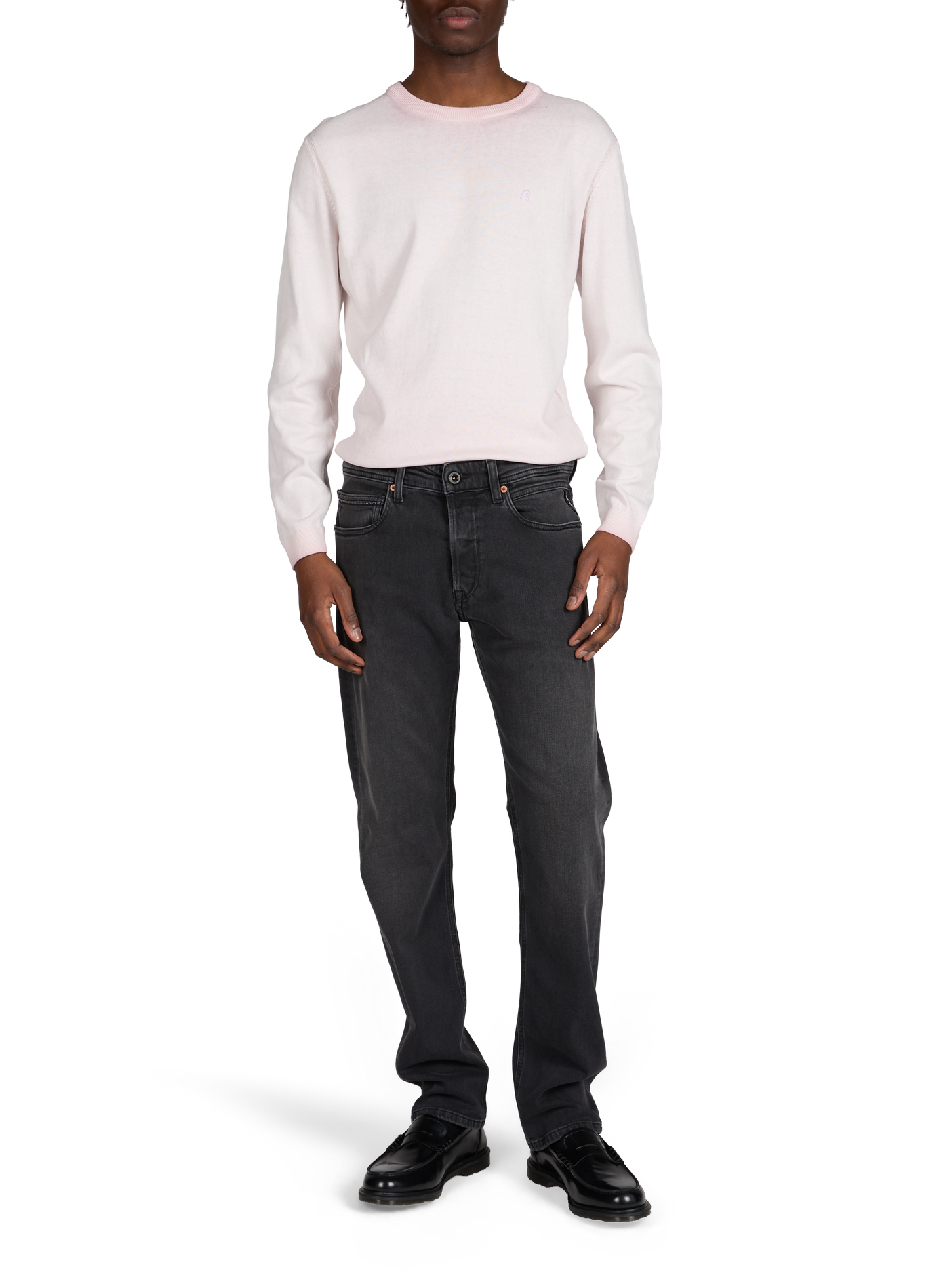 Jean droit en coton mélangé REPLAY Gris