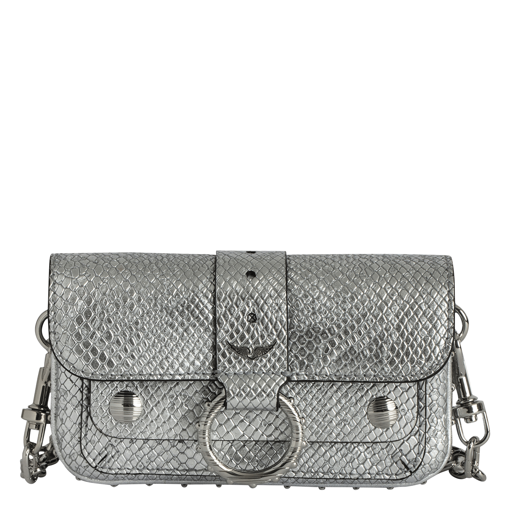 Sac bandoulière en cuir kate wallet ZADIG&VOLTAIRE Argent