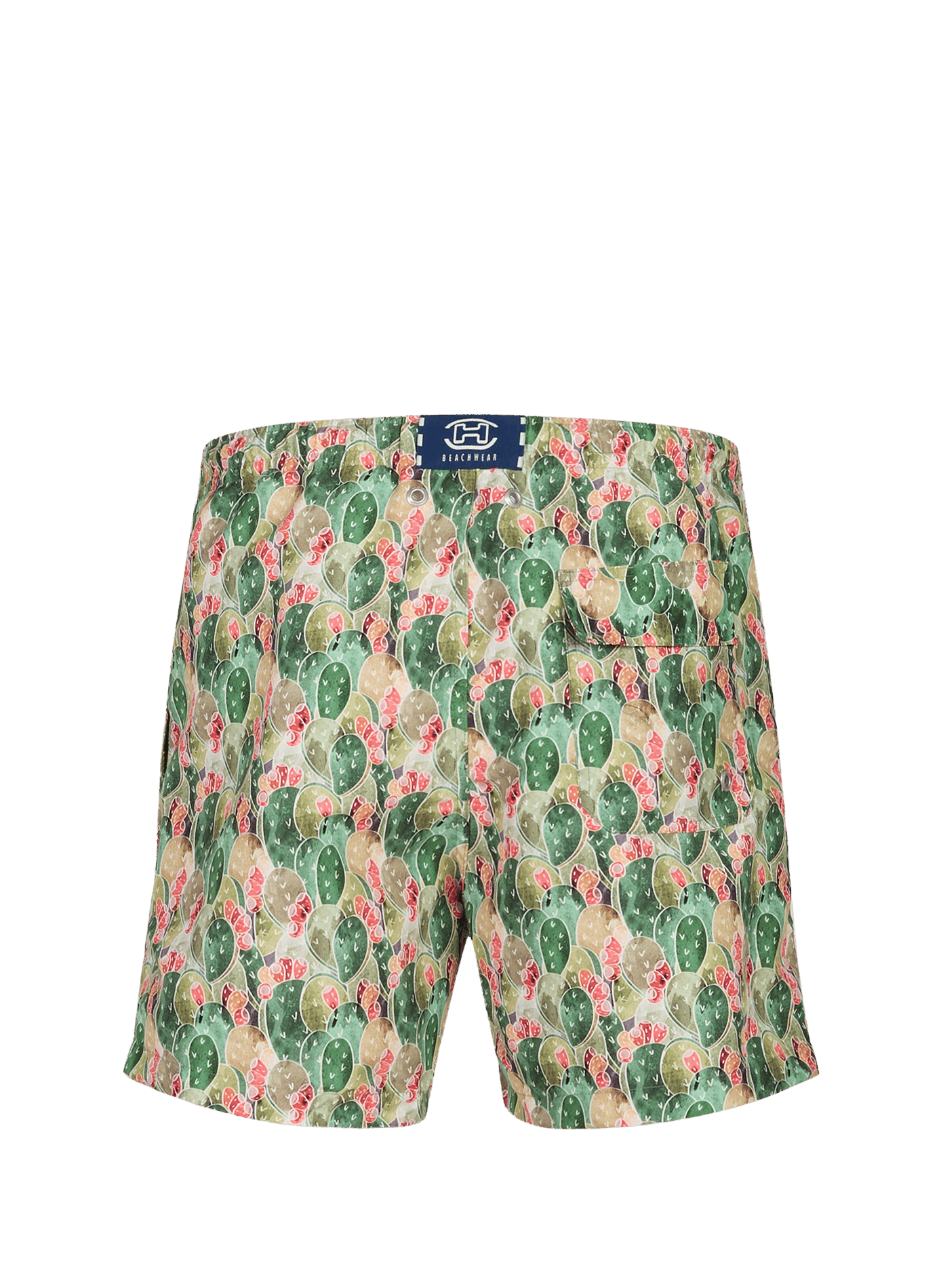 Zwembroek Taormina met print halverwege de dij HOM Groen
