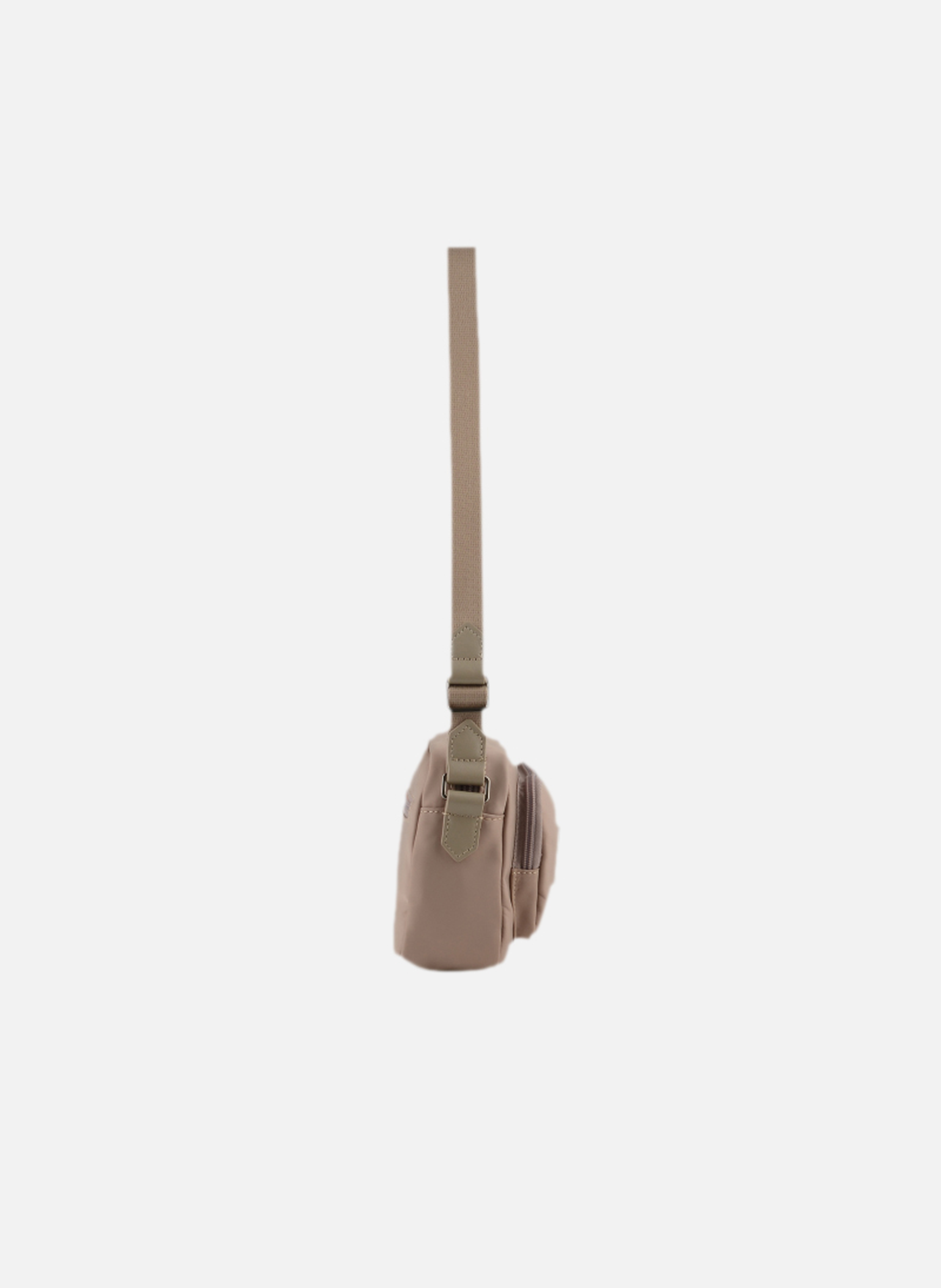 Escale | sac porté travers en toile garnie cuir POURCHET Marron