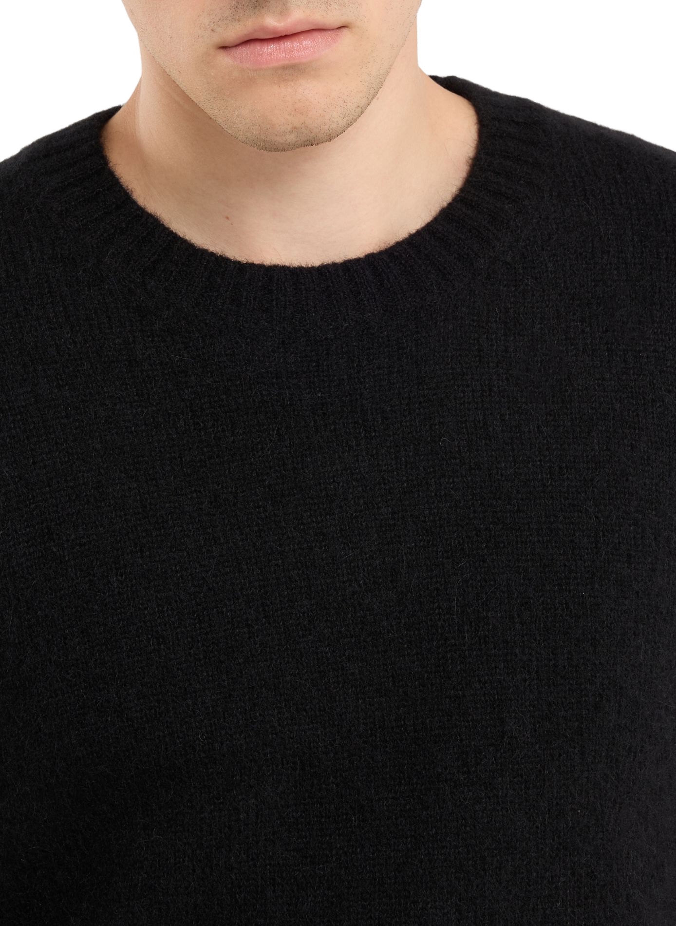 Round neck alpaca blend sweater SAISON 1865 Black