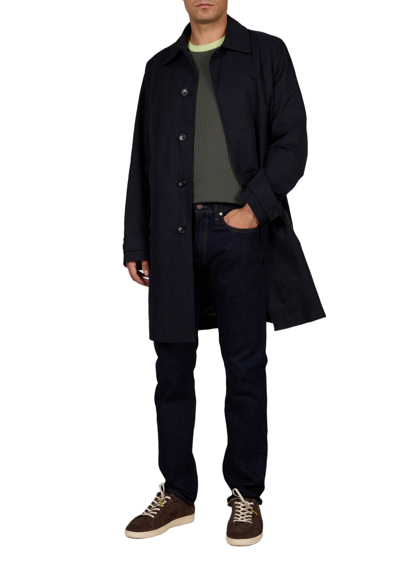 Manteau col classique en coton PAUL SMITH Bleu