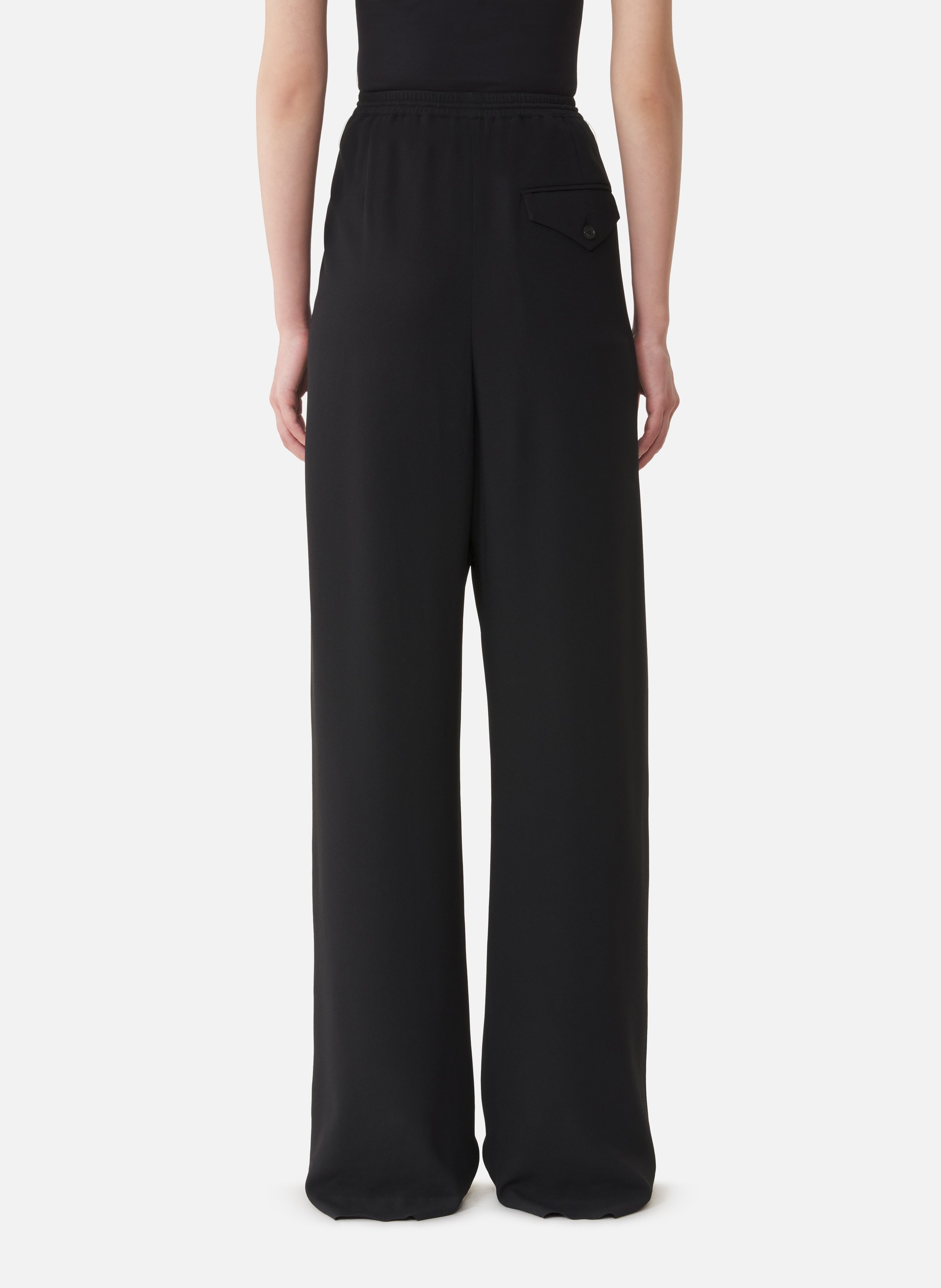 Pantalon large en sablé LANVIN Noir