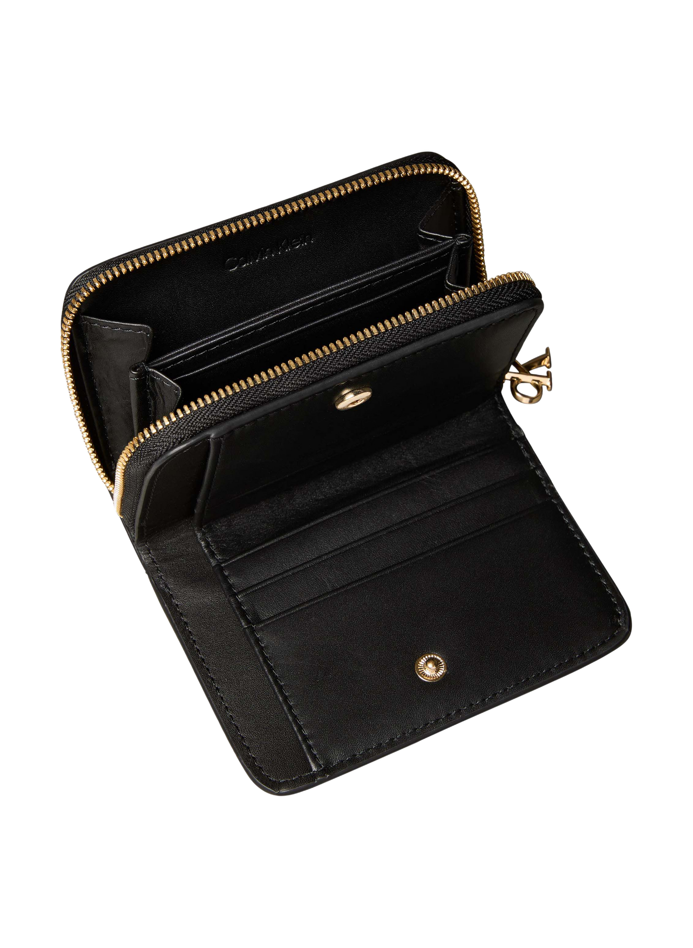 Medium croc-embossed leather zip-around wallet CALVIN KLEIN Black