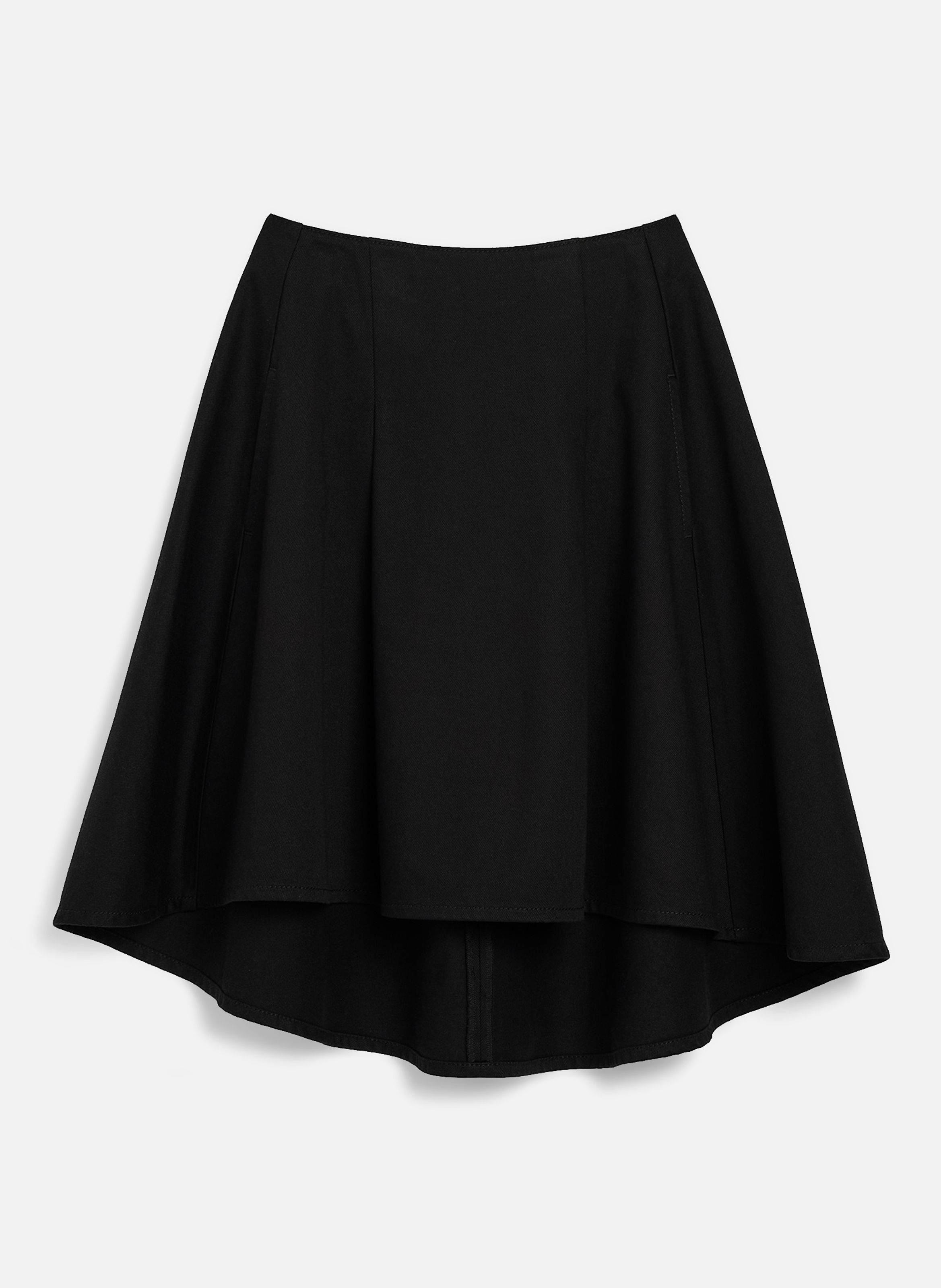 Jupe midi trapèze en coton AMI PARIS Noir