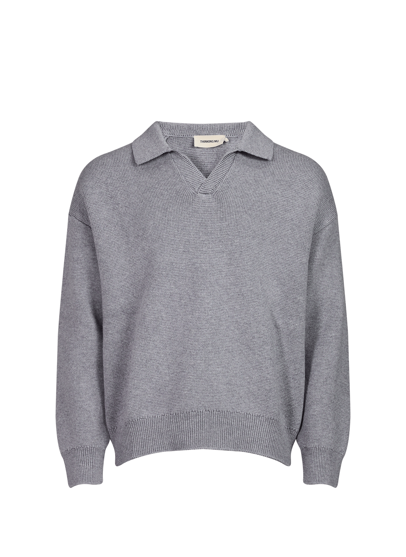 Oversized wool blend polo sweater THINKING MU Grey