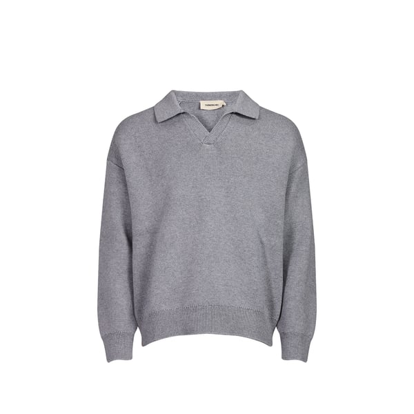 Pull polo oversize en laine mélangée Pull polo oversize en laine mélangée