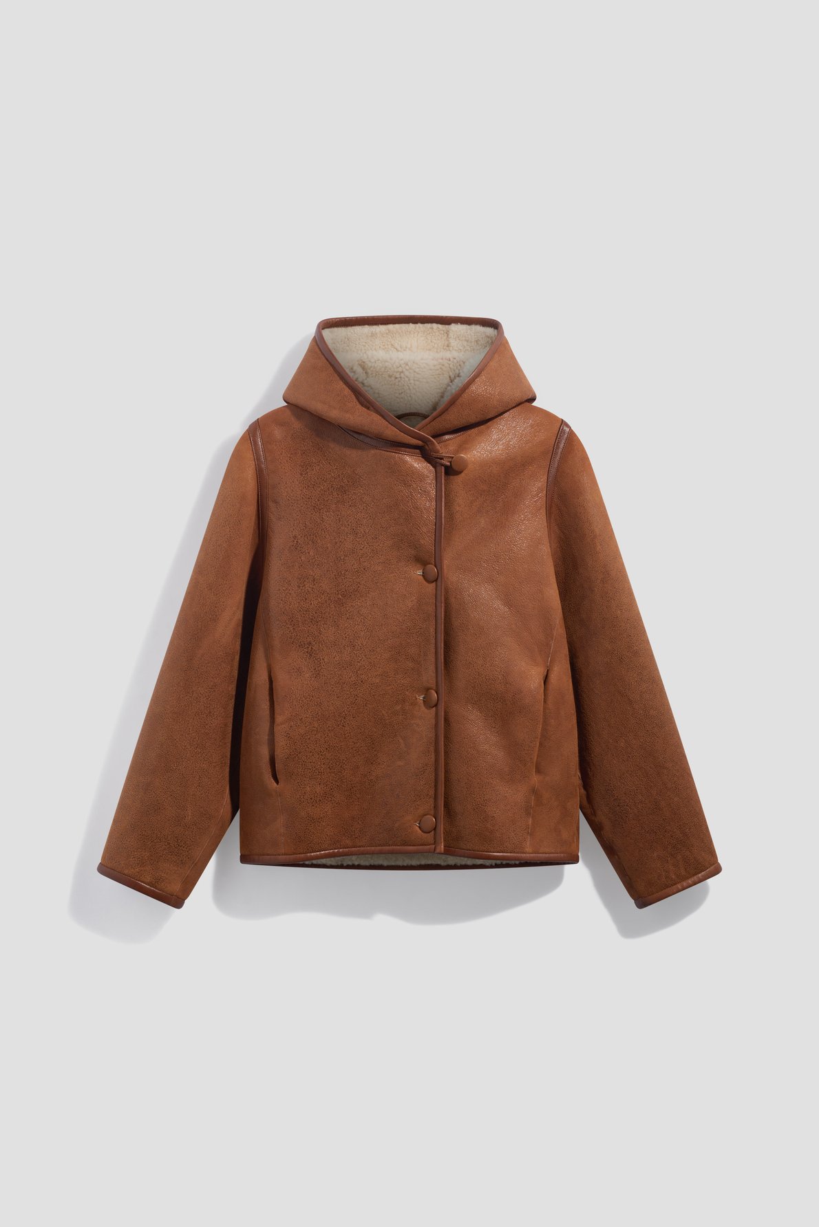 Peau lainée réversible à capuche - fern PABLO Beige