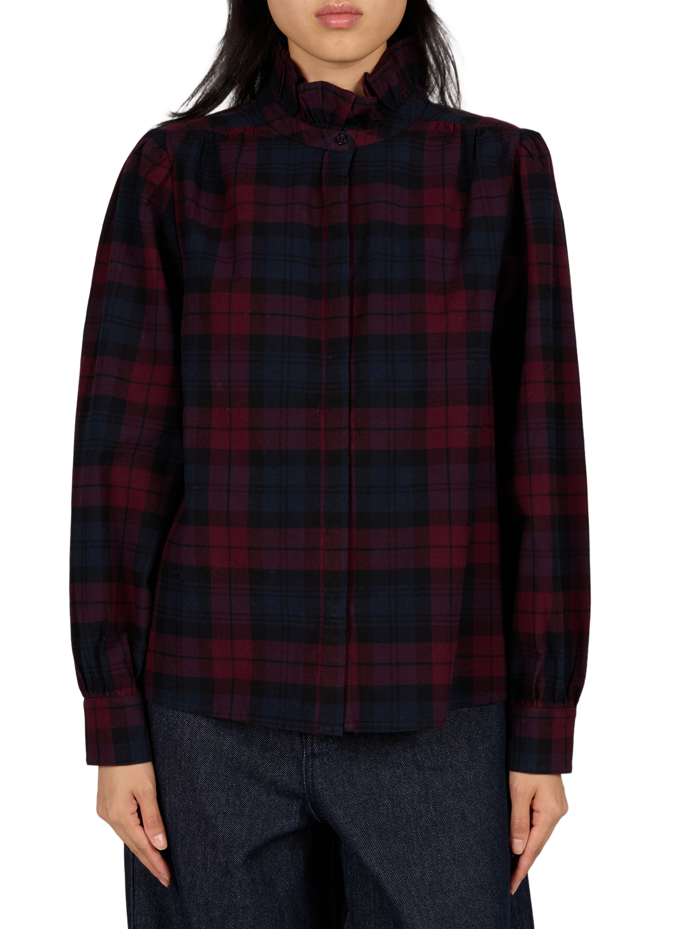 Cotton check shirt PETITE MENDIGOTE Blue