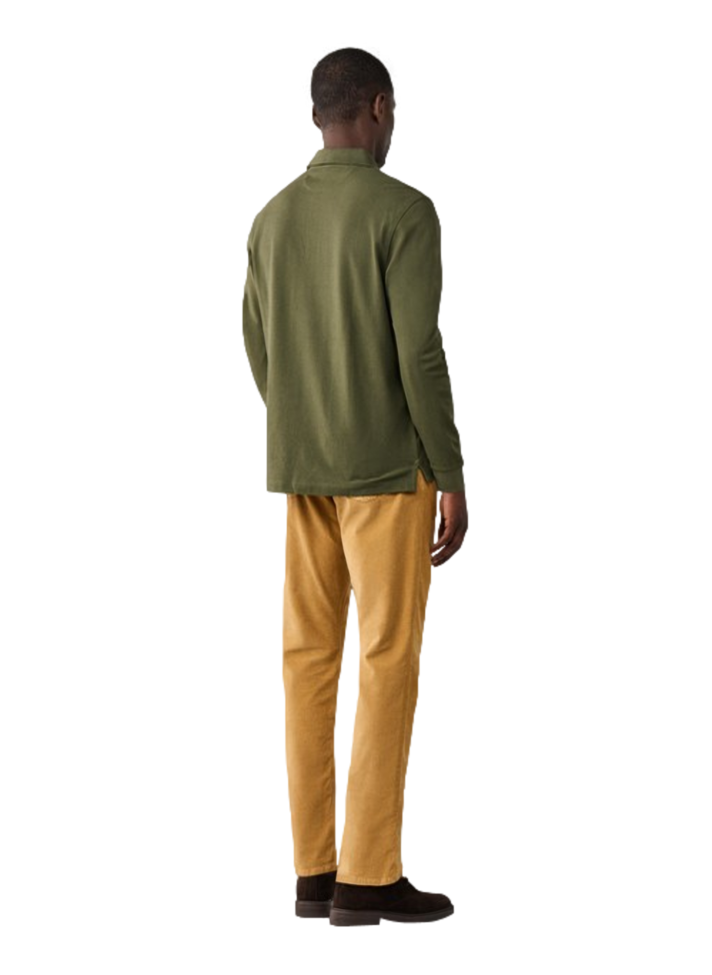 Long-sleeved cotton polo shirt FACONNABLE Khaki