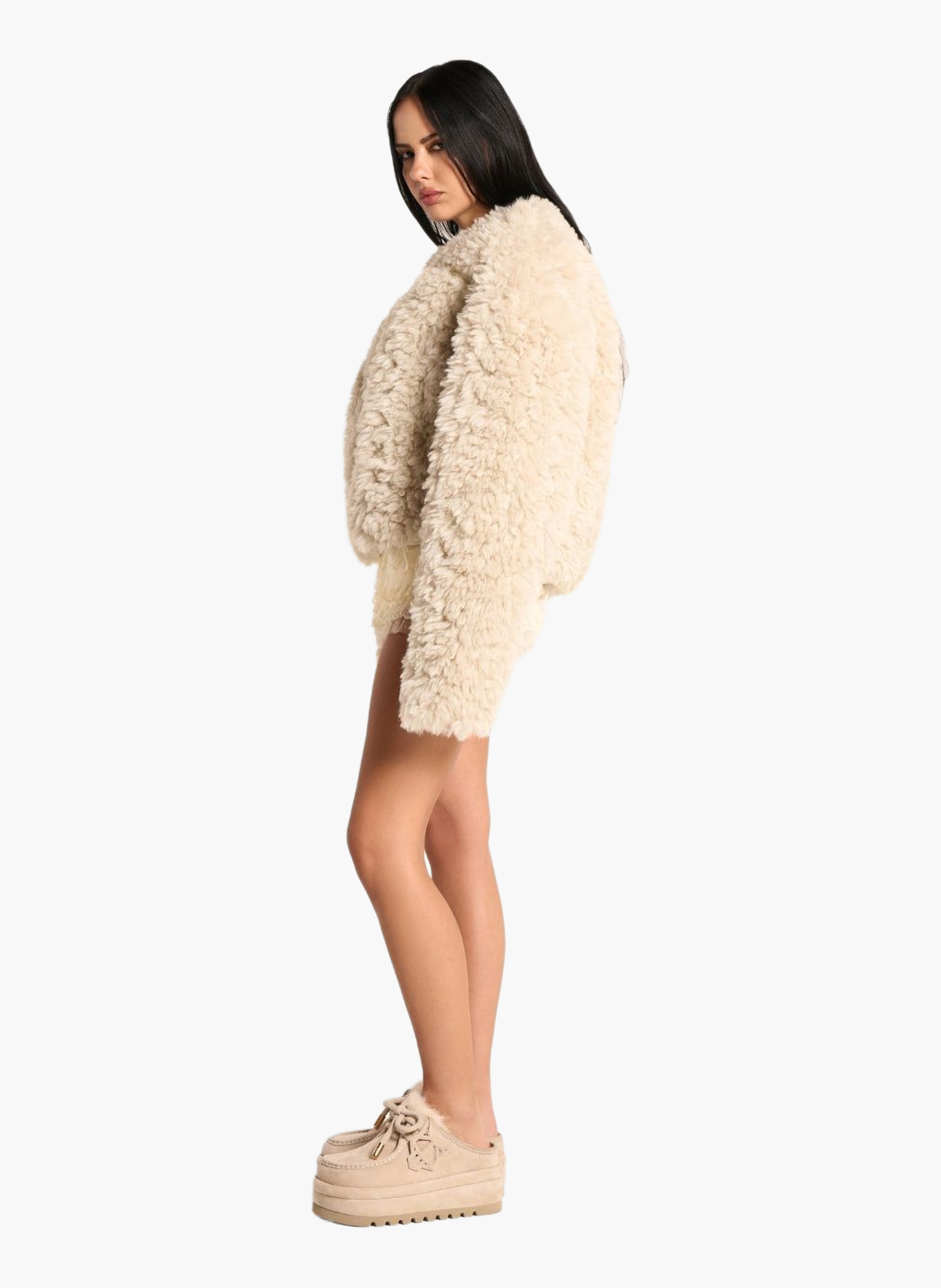 Mules blizzard en daim NAKED WOLFE Blanc