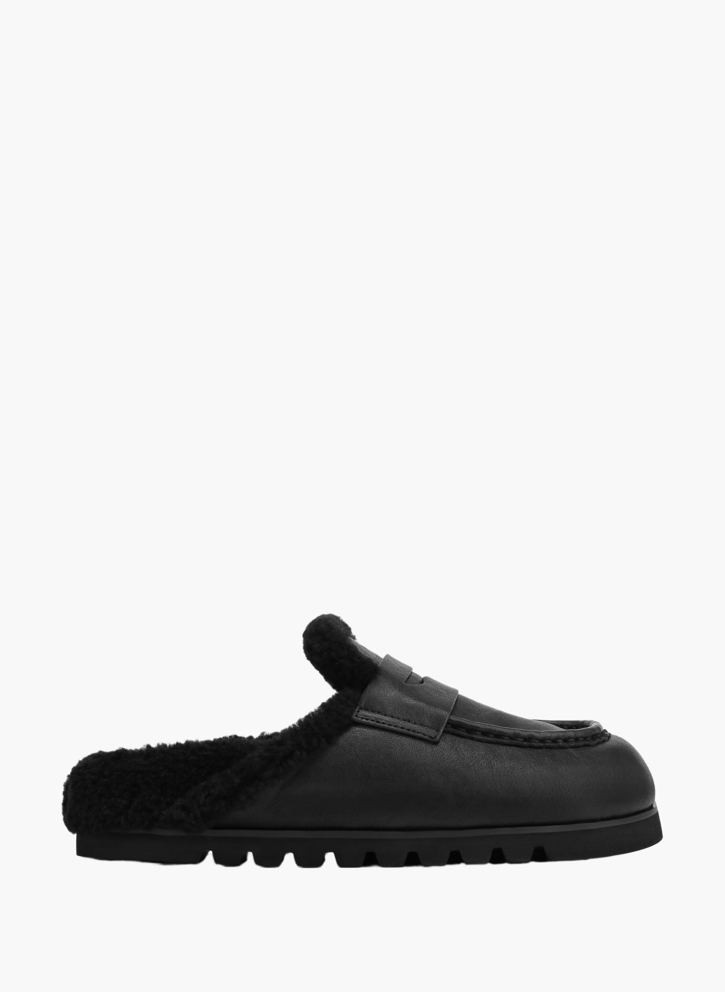 Mules cord fur en cuir NAKED WOLFE Noir
