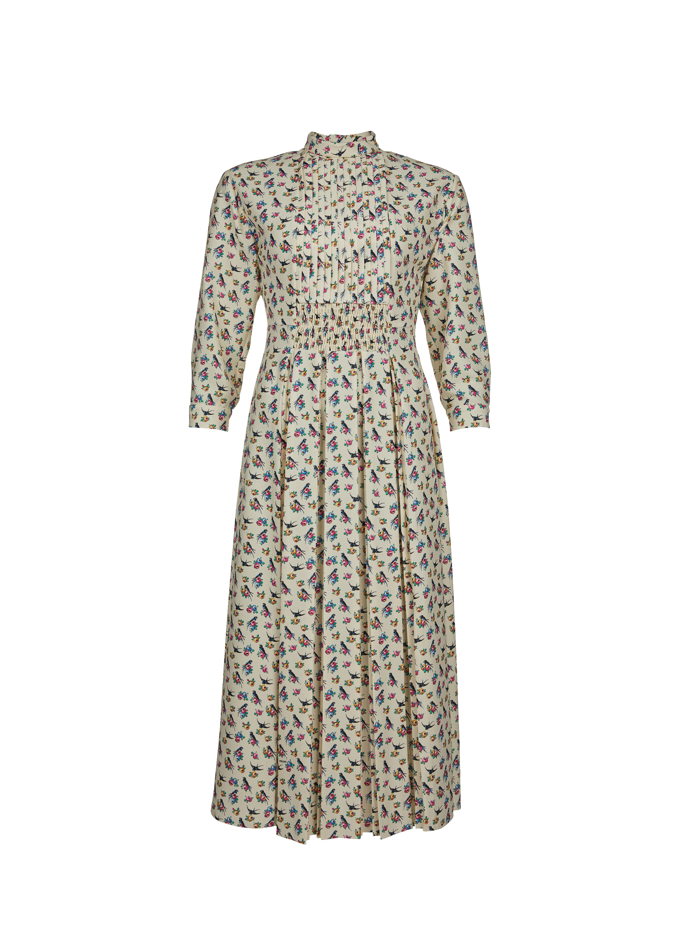 PRADA Robe midi en satin Beige
