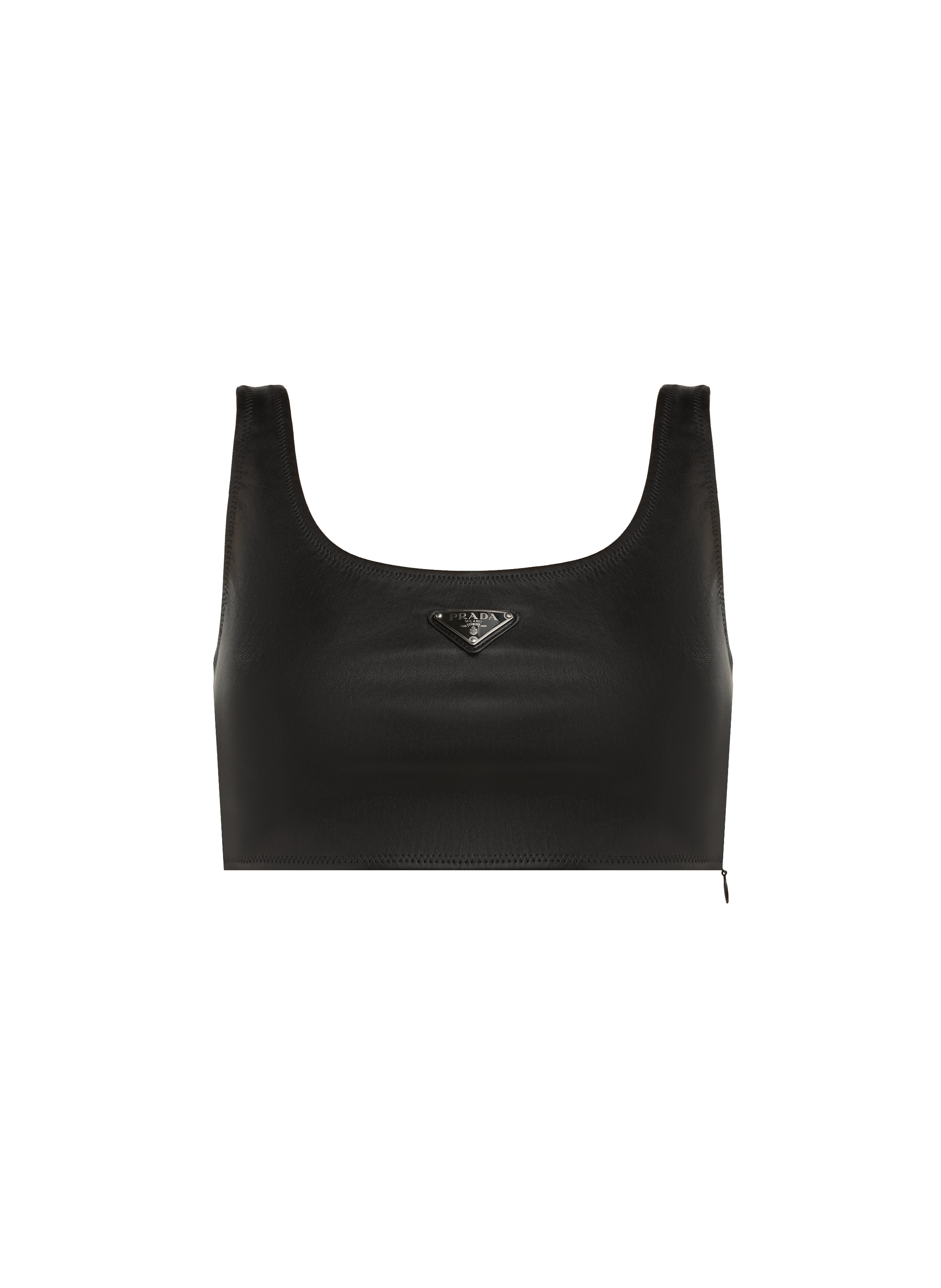 Top brassière en cuir