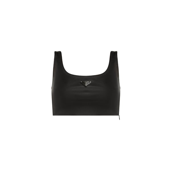 Top brassière en cuir