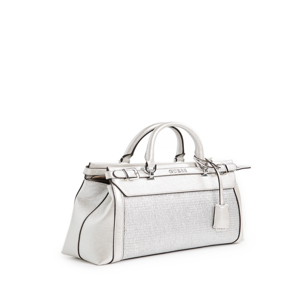 Shop Guess Metallic Handbag In Silver