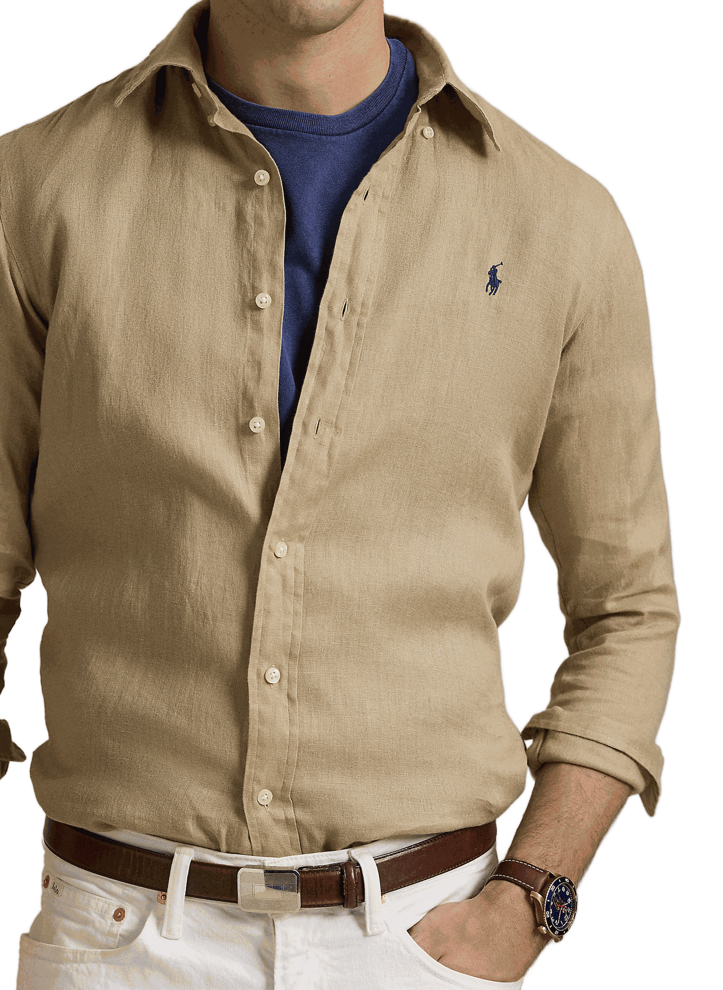 Chemise en lin Beige