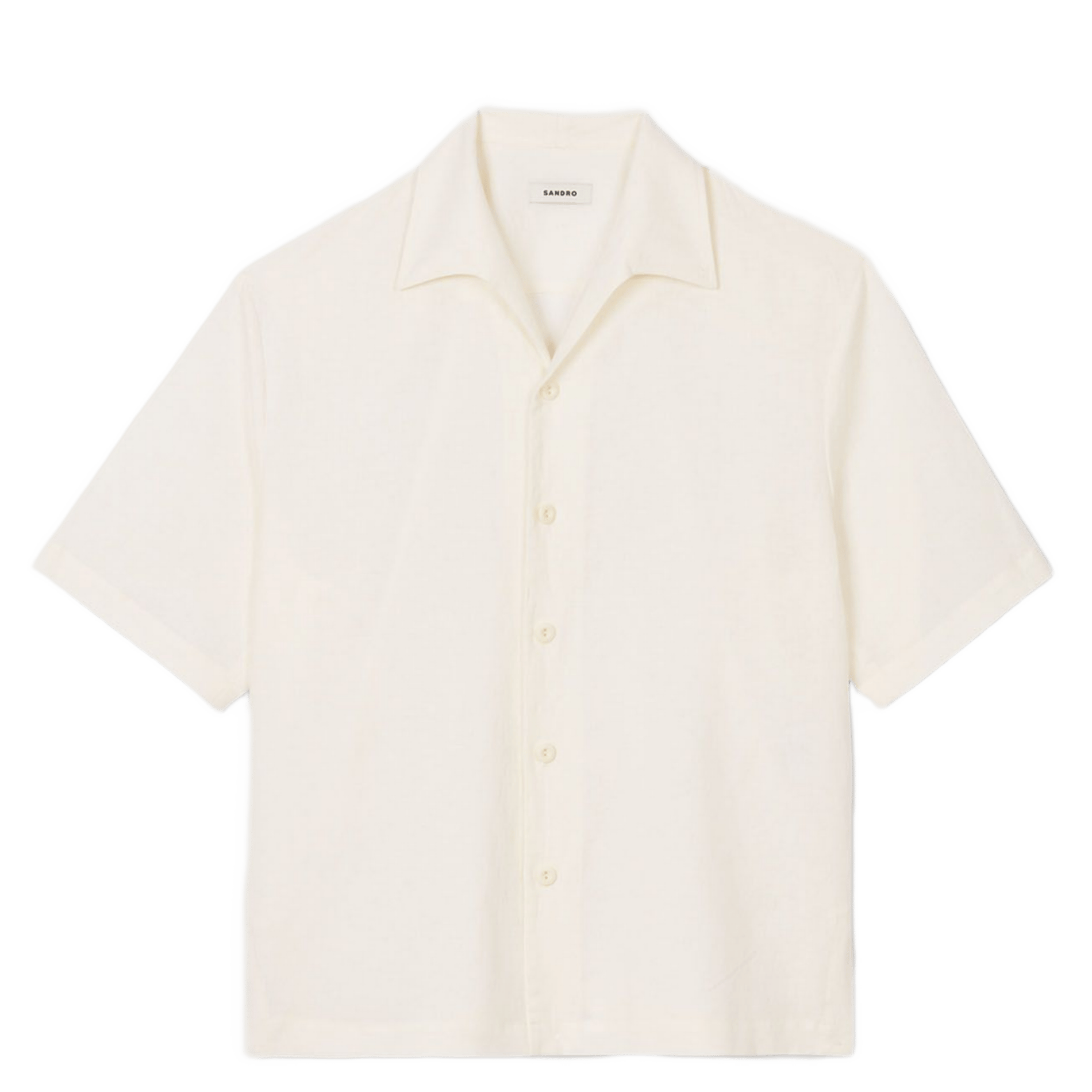 Chemise col classique en coton mélangé SANDRO Beige