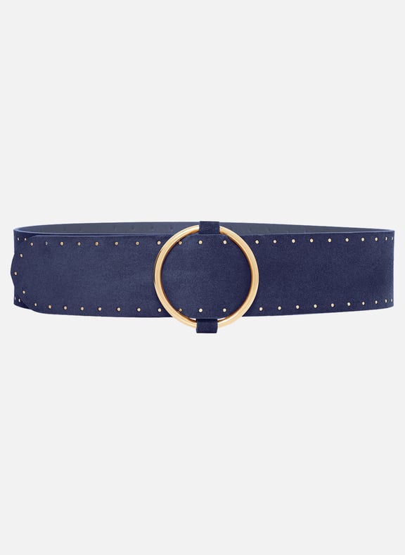 Ceinture en cuir velours avec studs - cassandra Bleu by PABLO PABLO Ceinture en cuir velours avec studs - cassandra Bleu