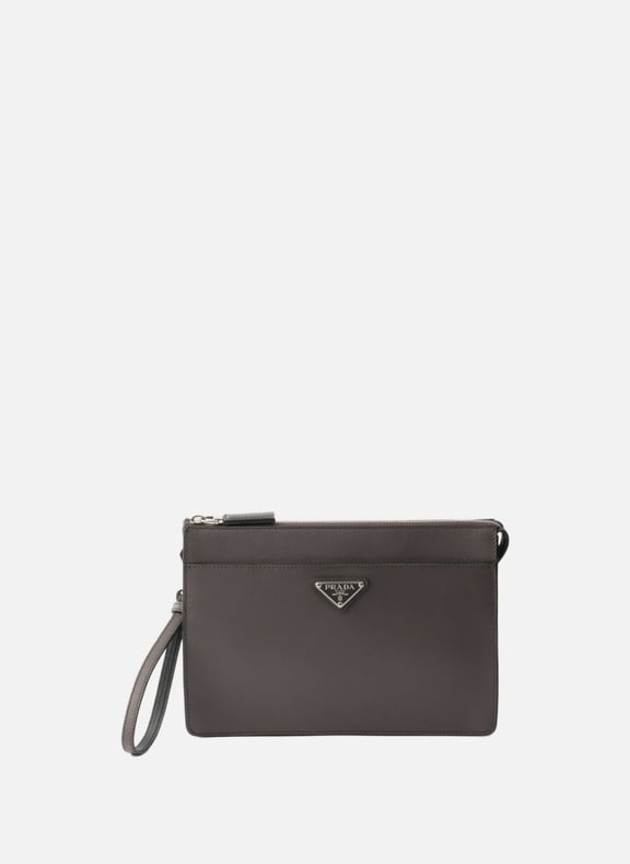 Sac en cuir saffiano pour homme Gris by PRADA PRADA Sac en cuir saffiano pour homme Gris