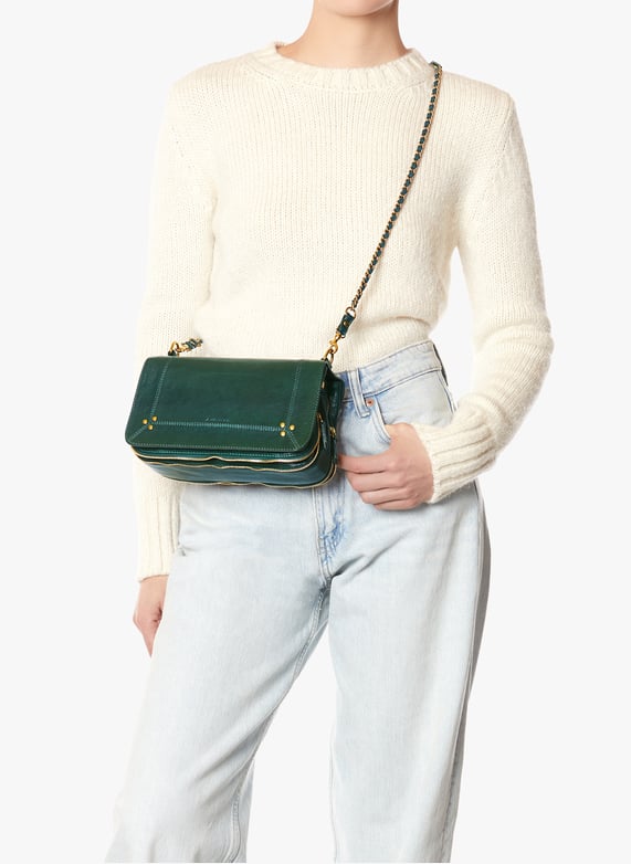Sac à bandoulière Bobi en cuir | Vert by JÉRÔME DREYFUSS Sac à bandoulière Bobi en cuir Vert