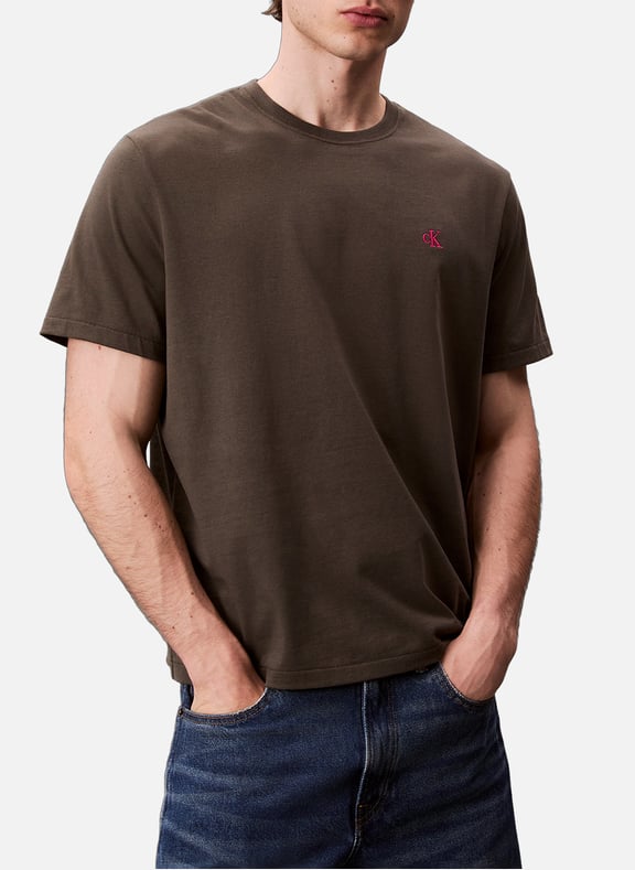 Classic Cotton T-Shirt Khaki by CALVIN KLEIN CALVIN KLEIN Classic Cotton T-Shirt Khaki