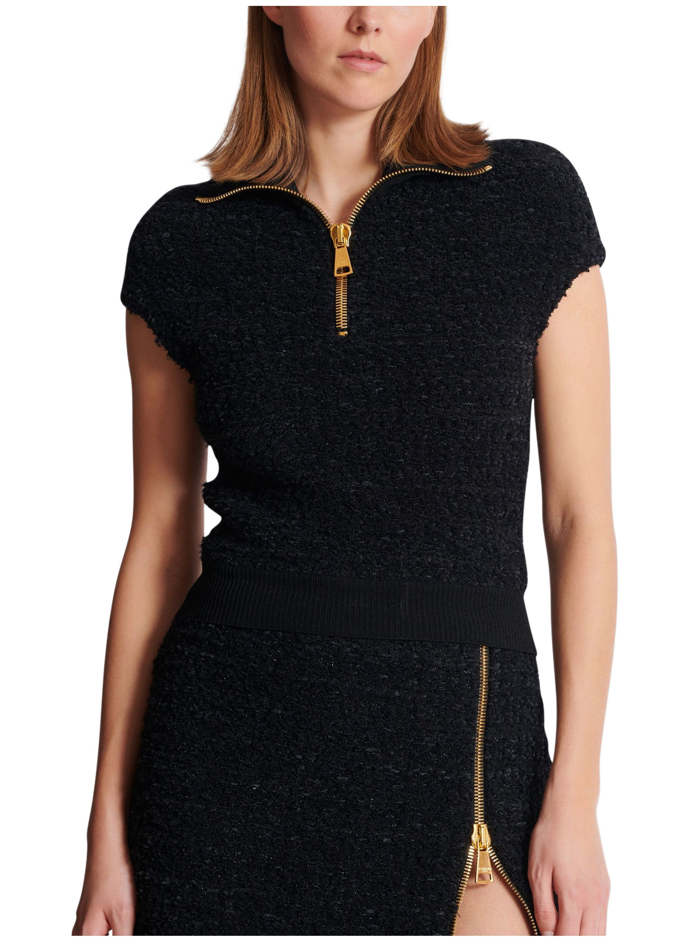 Top en tweed BALMAIN Noir