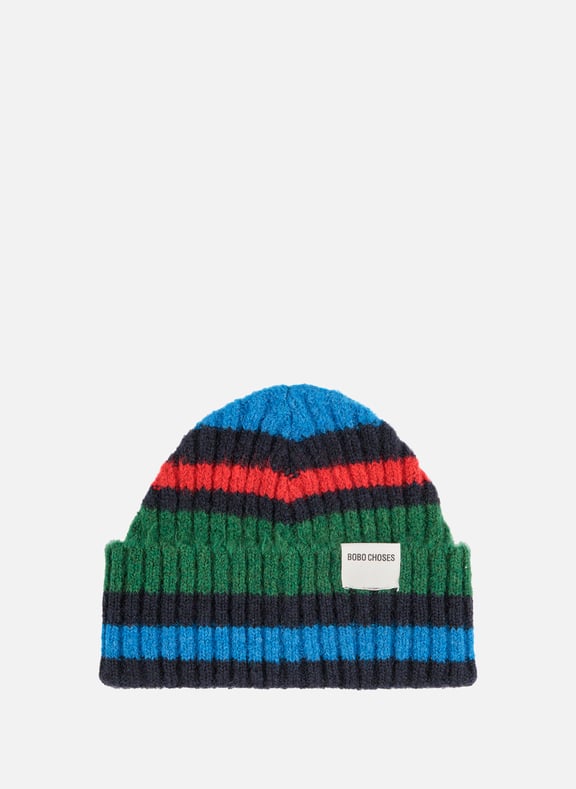 Striped cotton blend beanie Multicolour by BOBO CHOSES BOBO CHOSES Striped cotton blend beanie Multicolour